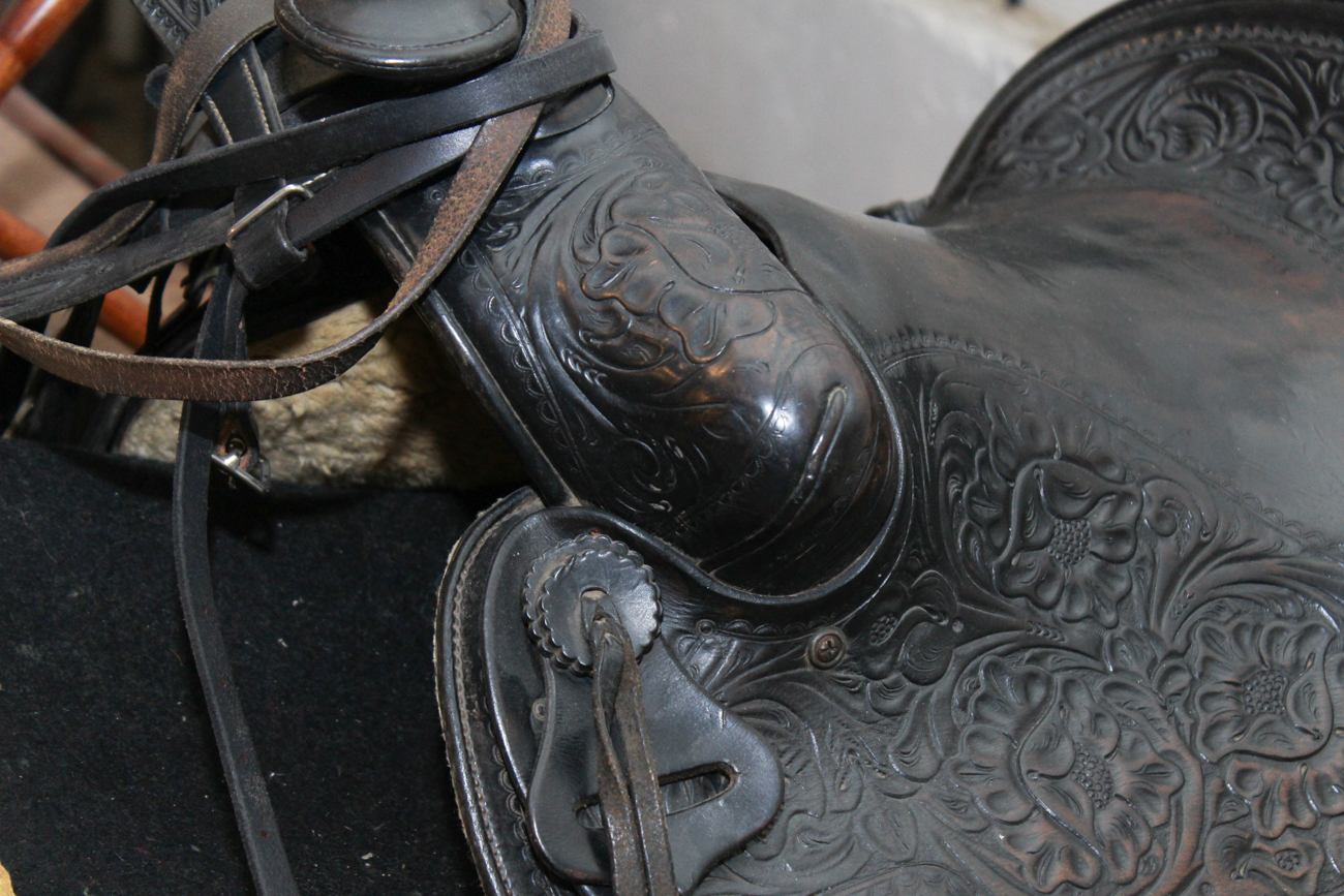 Western Saddle, Bridle, and Saddle Rack