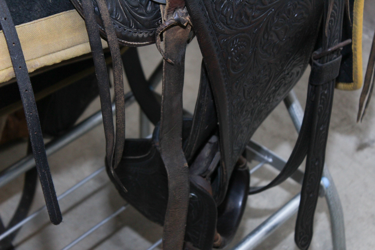 Western Saddle, Bridle, and Saddle Rack
