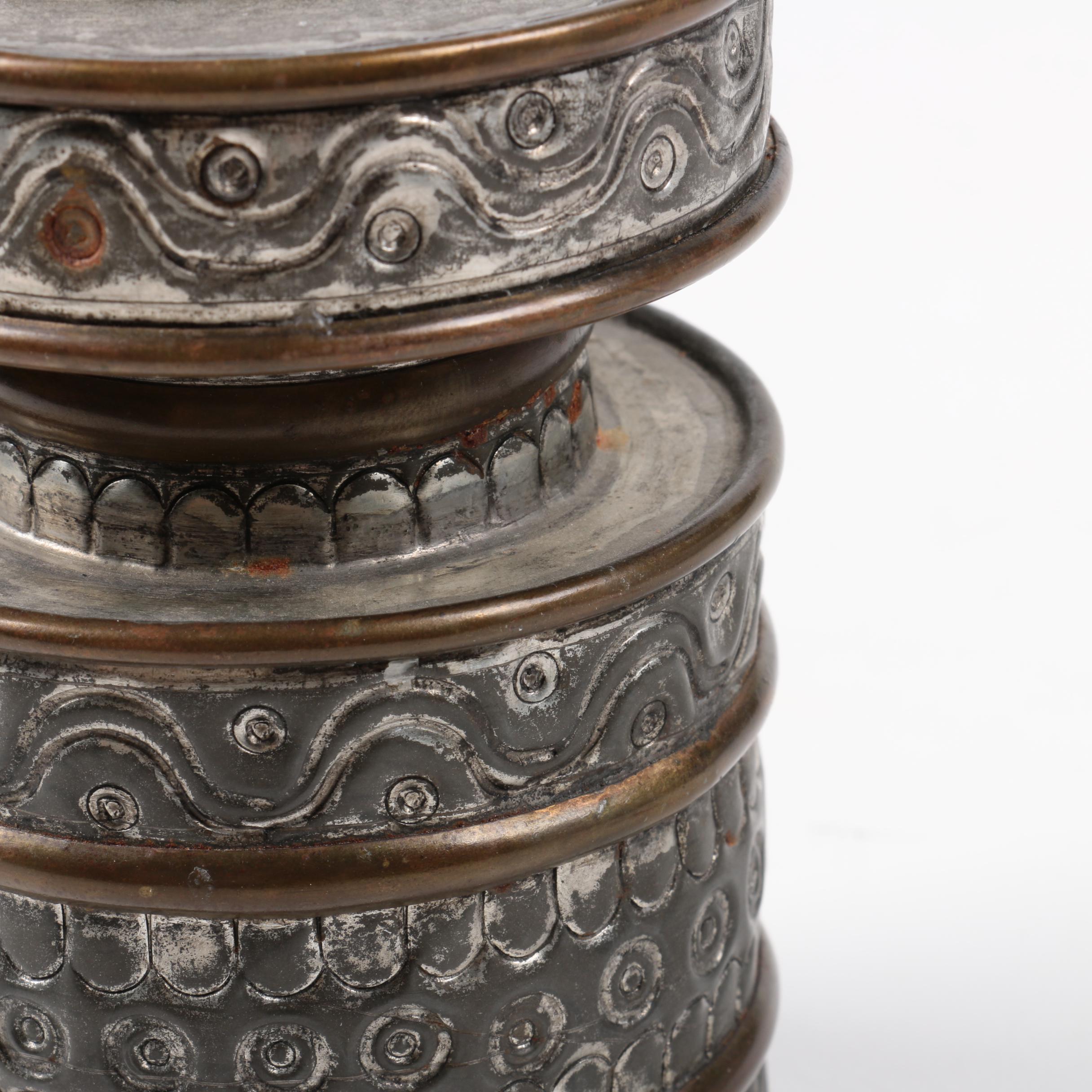 Vintage Gene Byron Mixed Metal Mexican Modernist Candlestick Holders