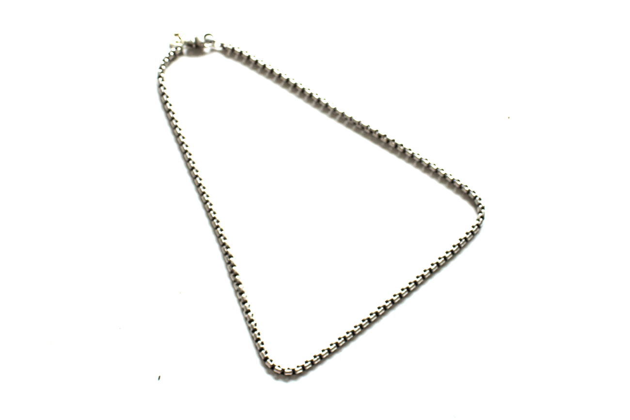 David Yurman Sterling Box Chain Necklace With 14K Gold Charm Accent