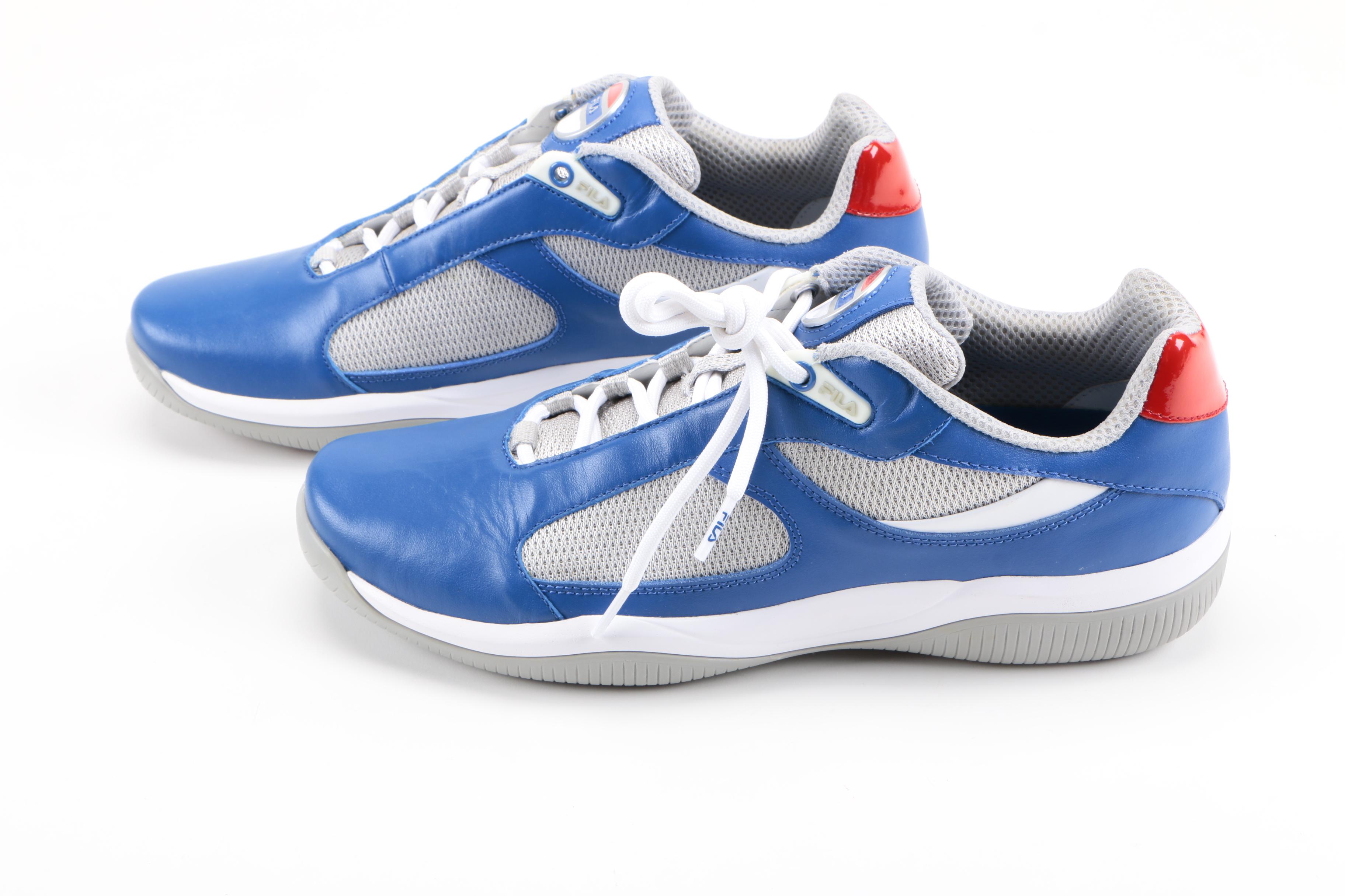 Men's Fila Helmsman Patent Leather Low Basketball Sneakers