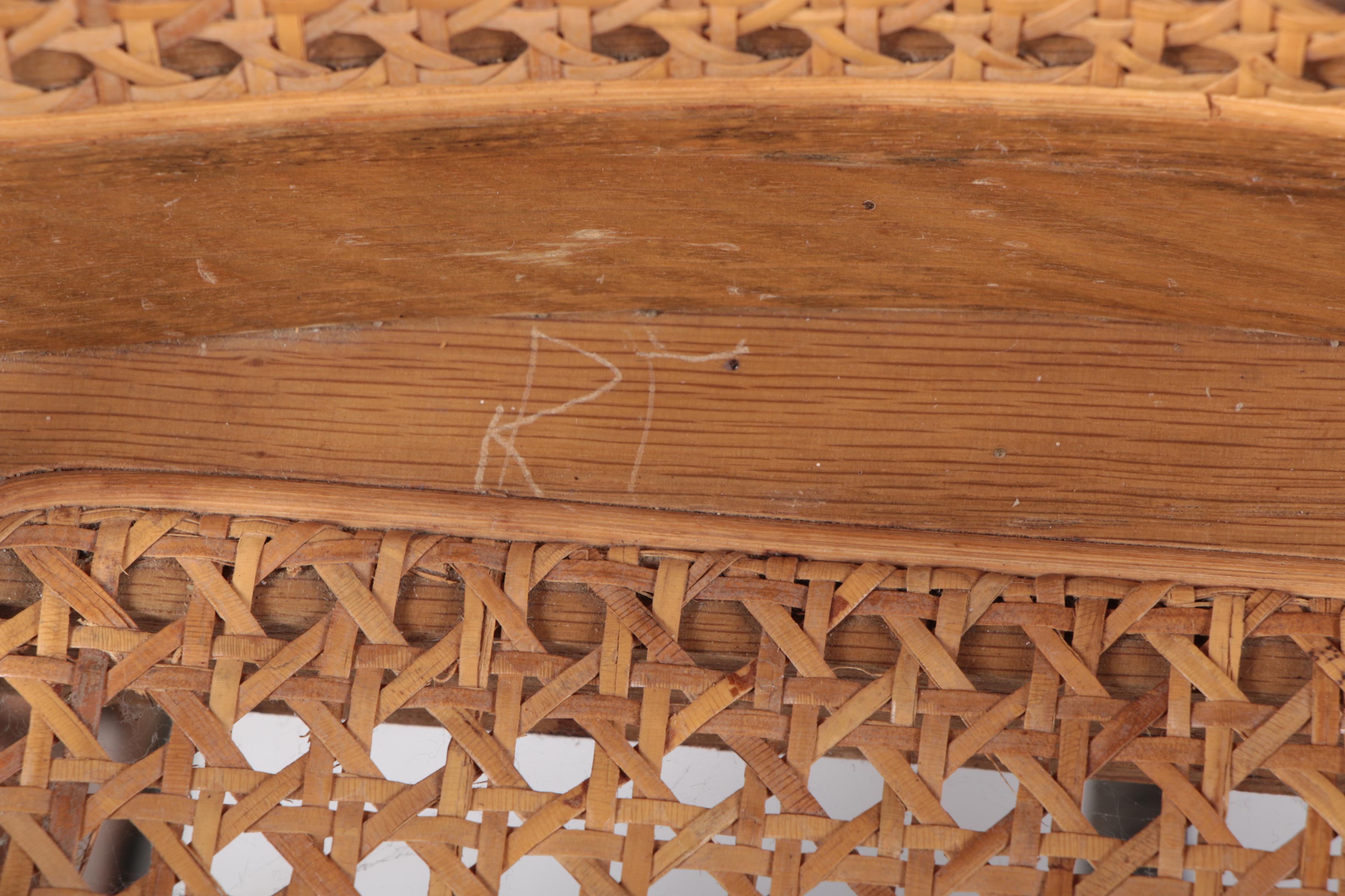 Vintage Child's Rocking Chair with Wicker Seat and Back Rest