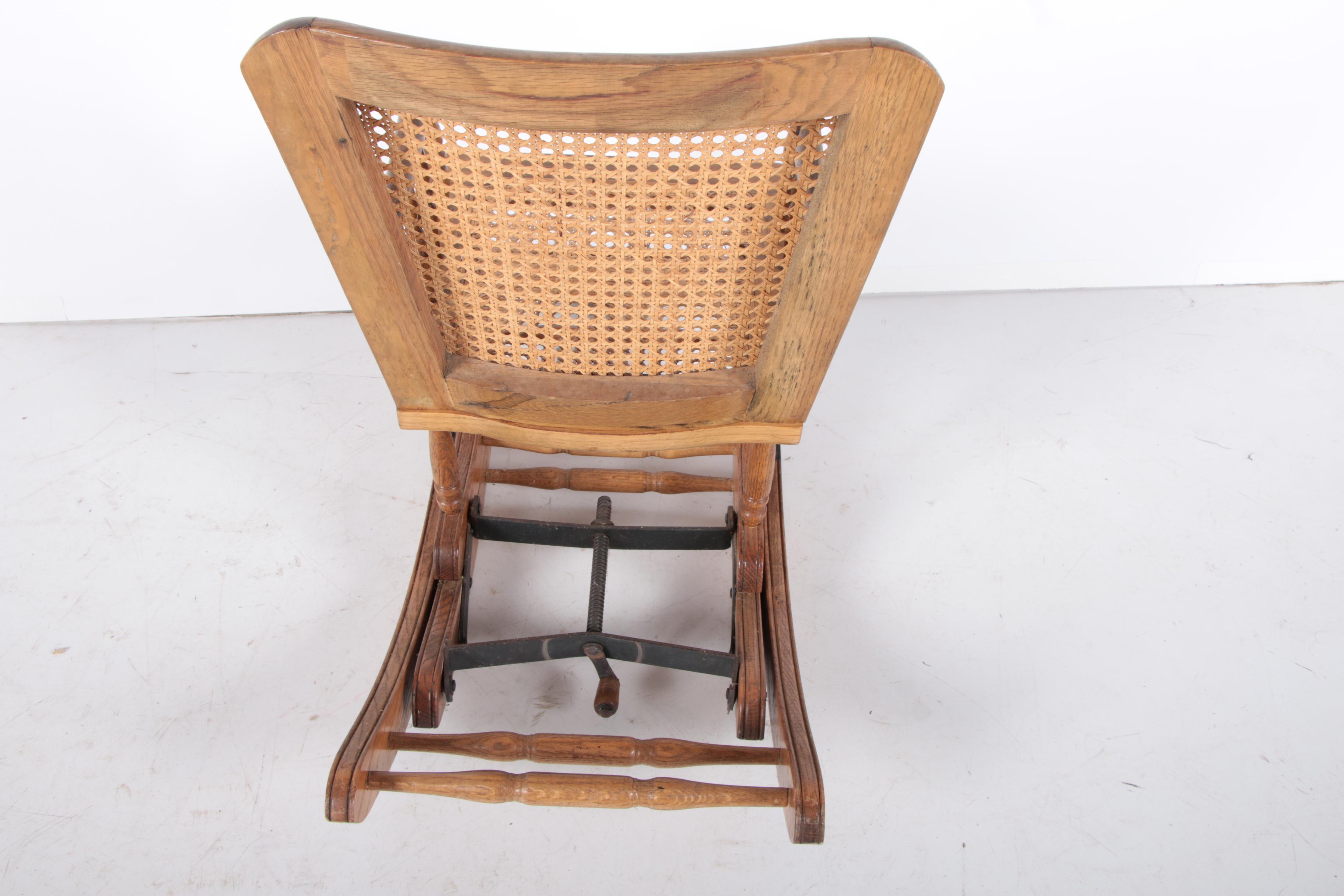 Vintage Child's Rocking Chair with Wicker Seat and Back Rest