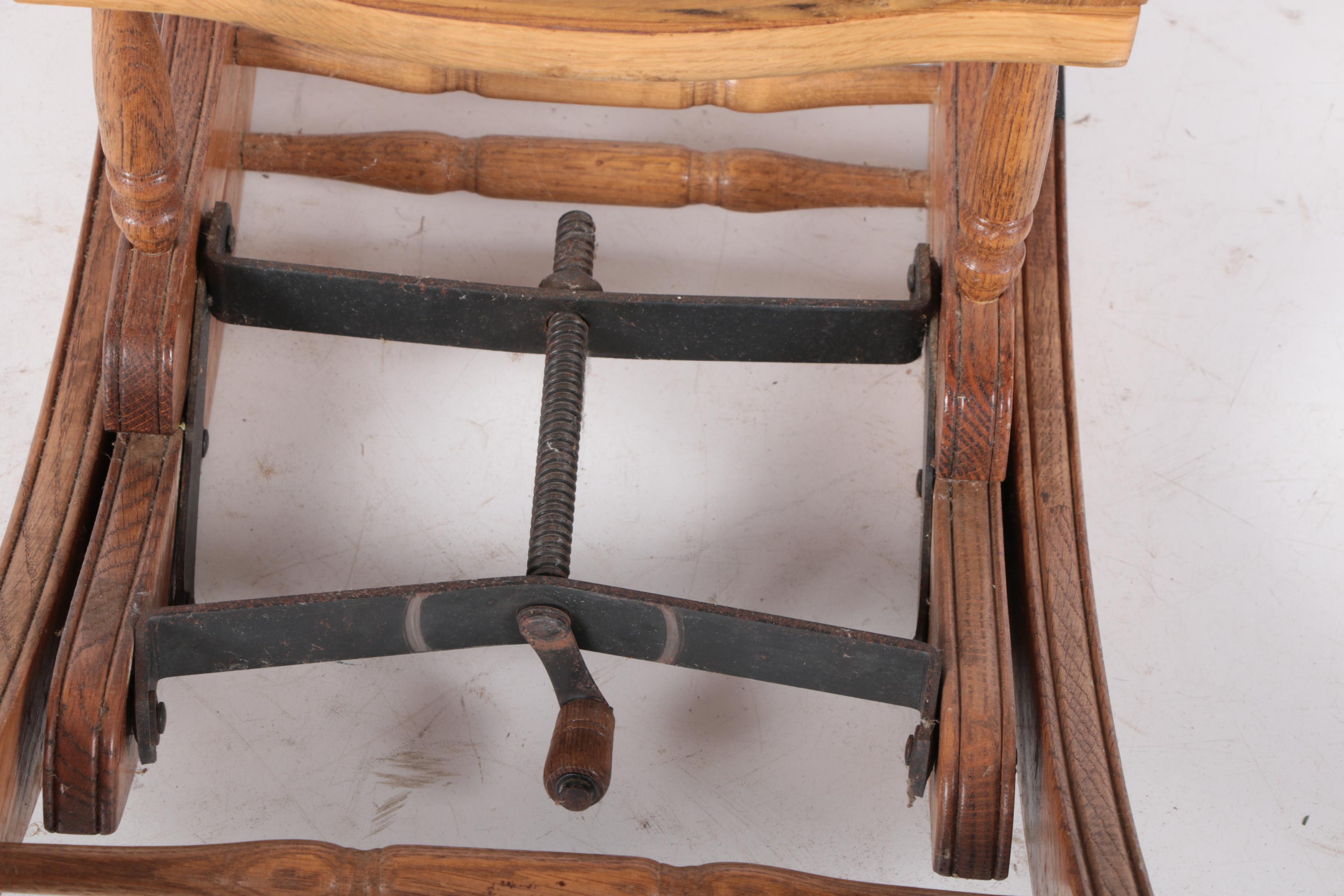 Vintage Child's Rocking Chair with Wicker Seat and Back Rest