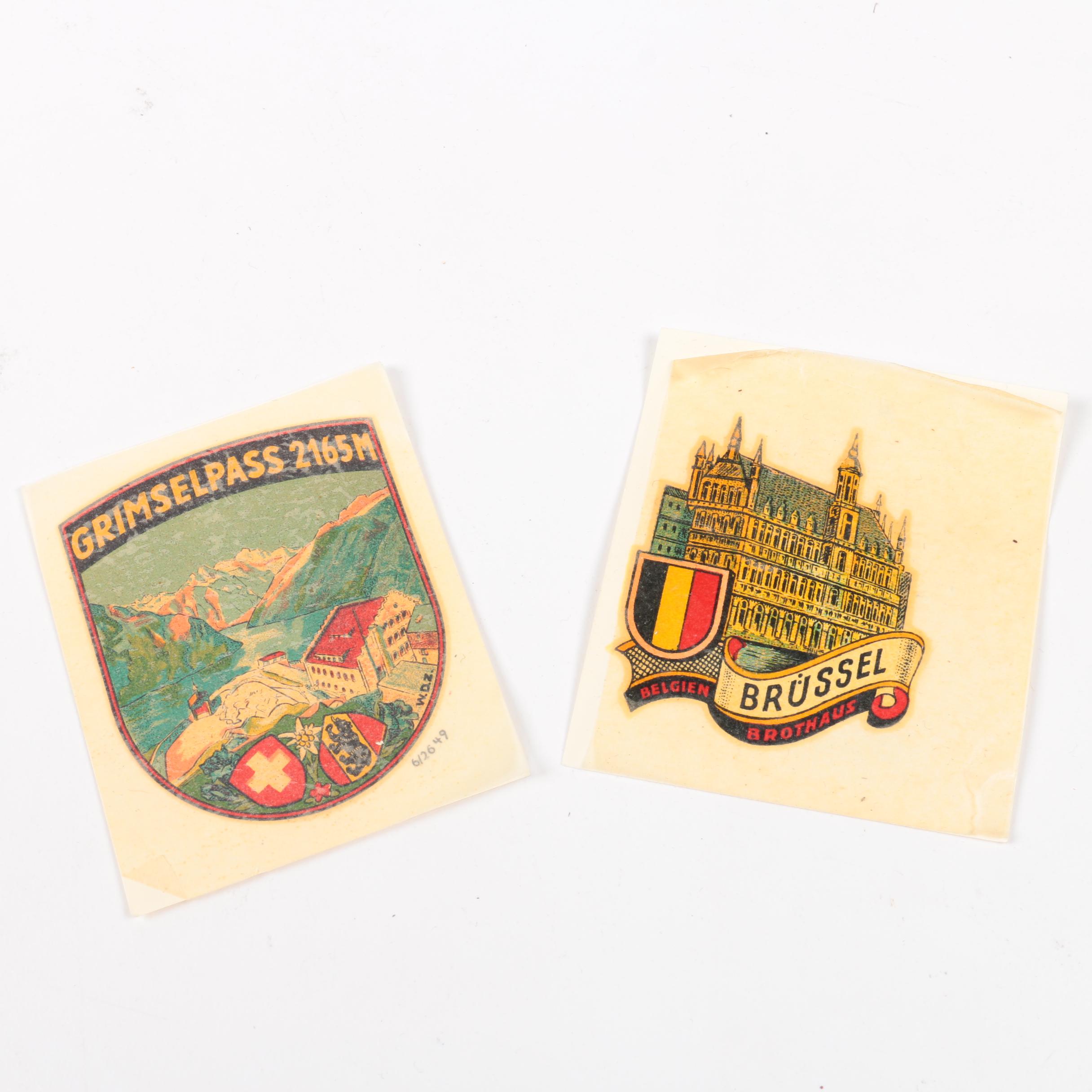 Assortment of Badges and Coupons in a Cardboard Box