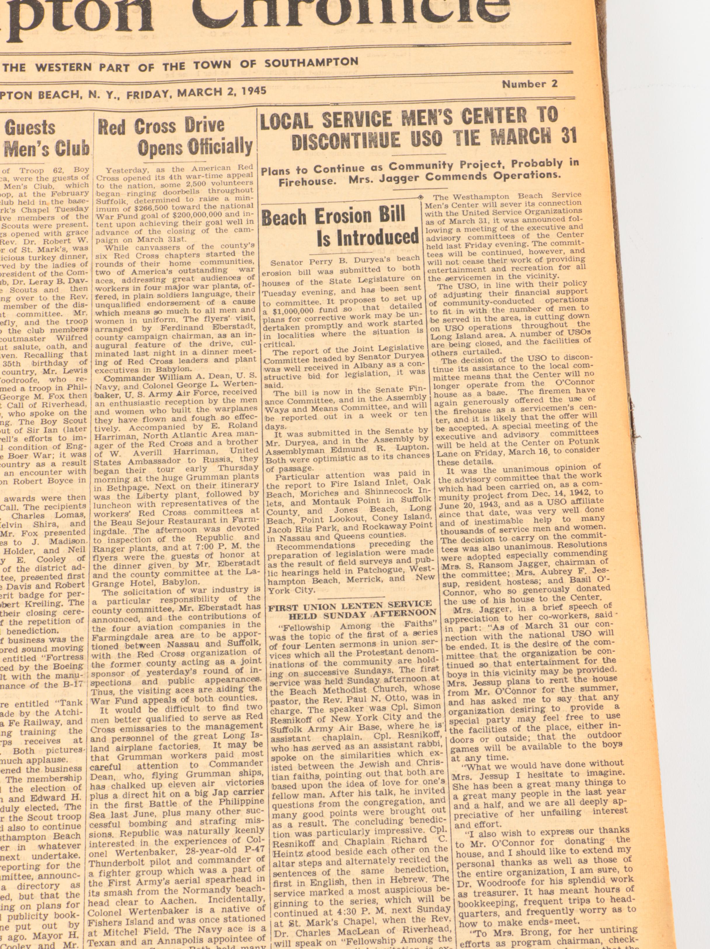 1945 "Hampton Chronicle" Bound Newspaper Collection