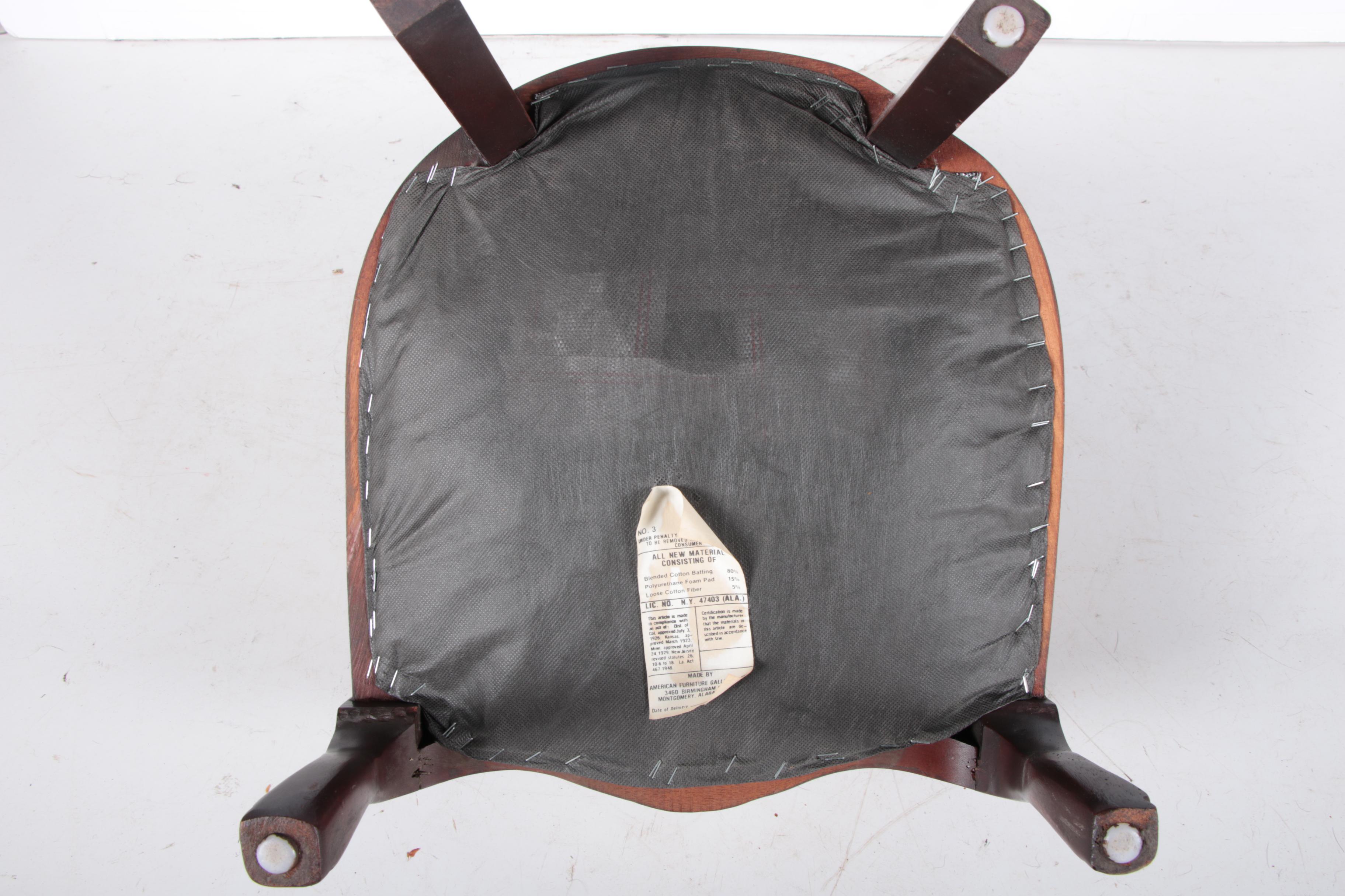 Upholstered Wooden Doll's Chair with Floral Pattern