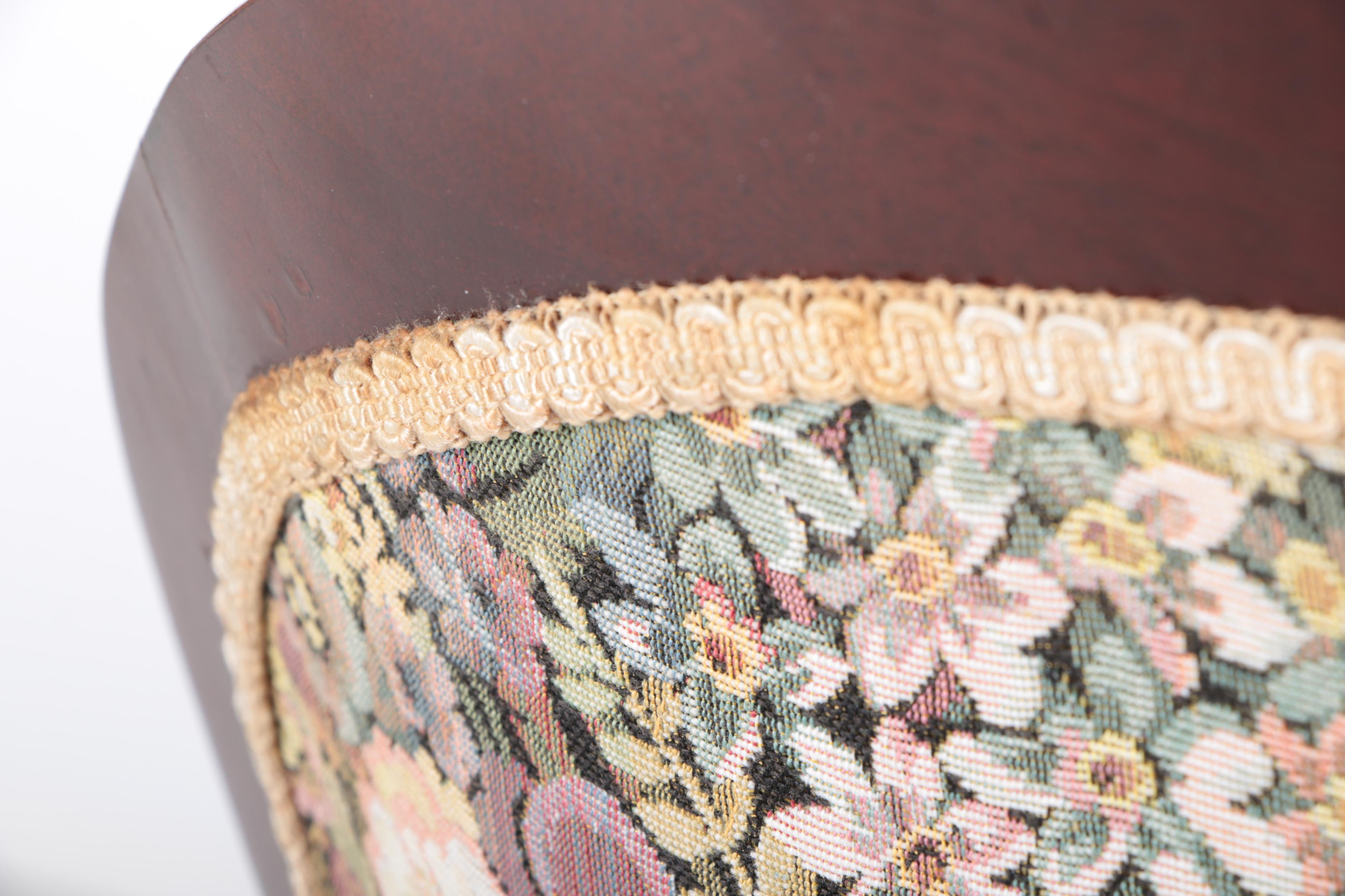 Upholstered Wooden Doll's Chair with Floral Pattern