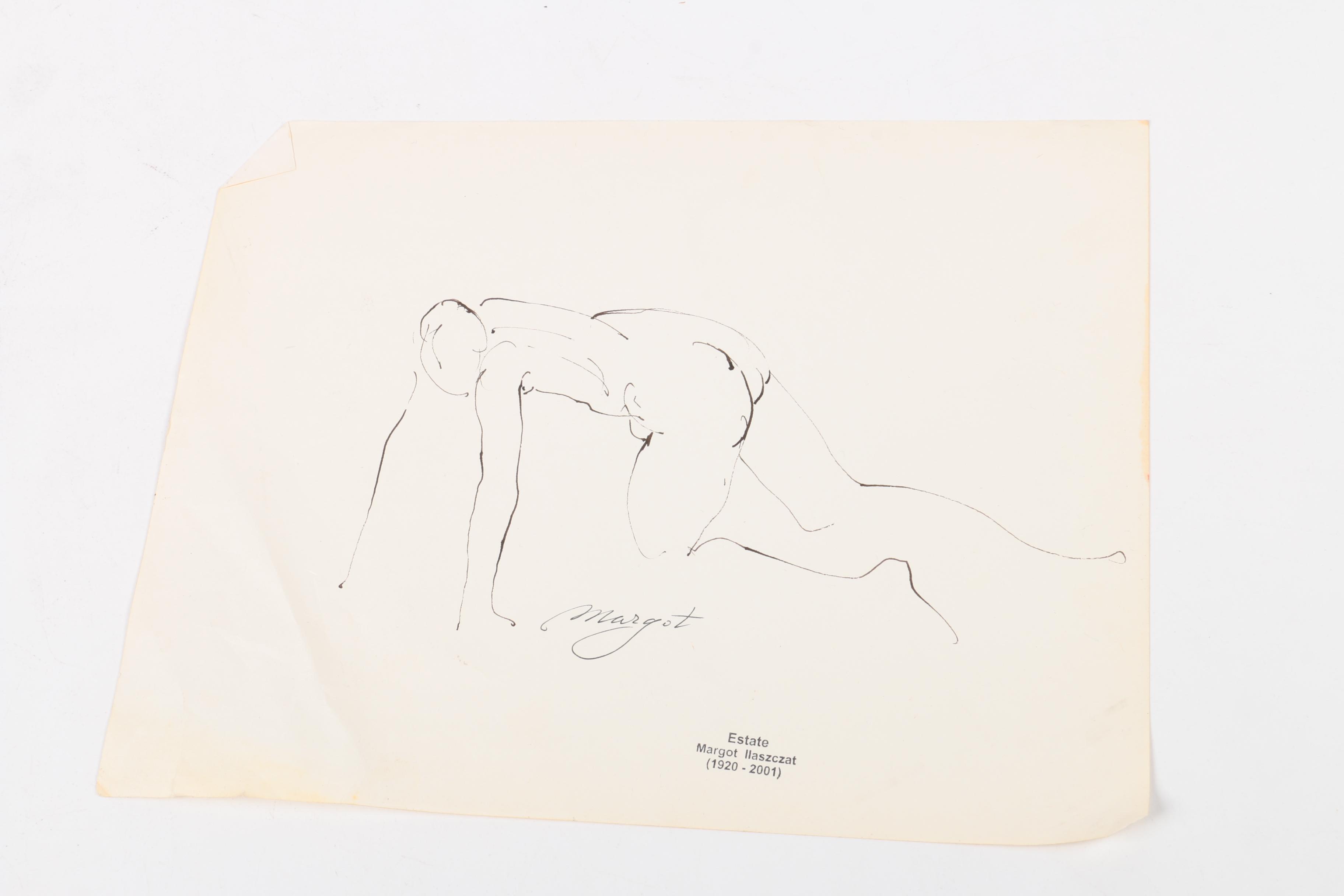 Margot Ilaszczat Nude Figure Drawings and a Portrait