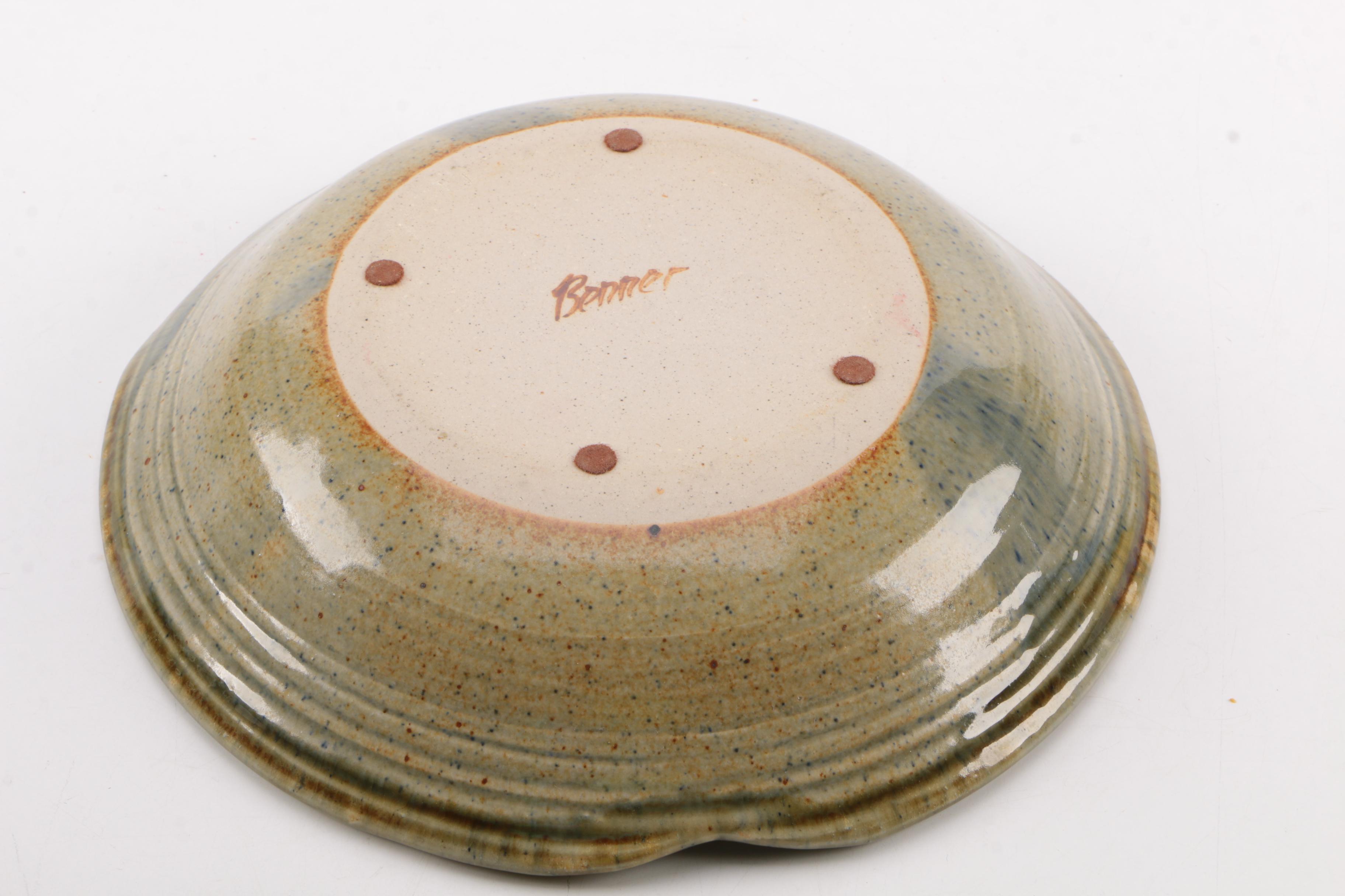 Signed Hand Thrown Stoneware Tableware Featuring Benner