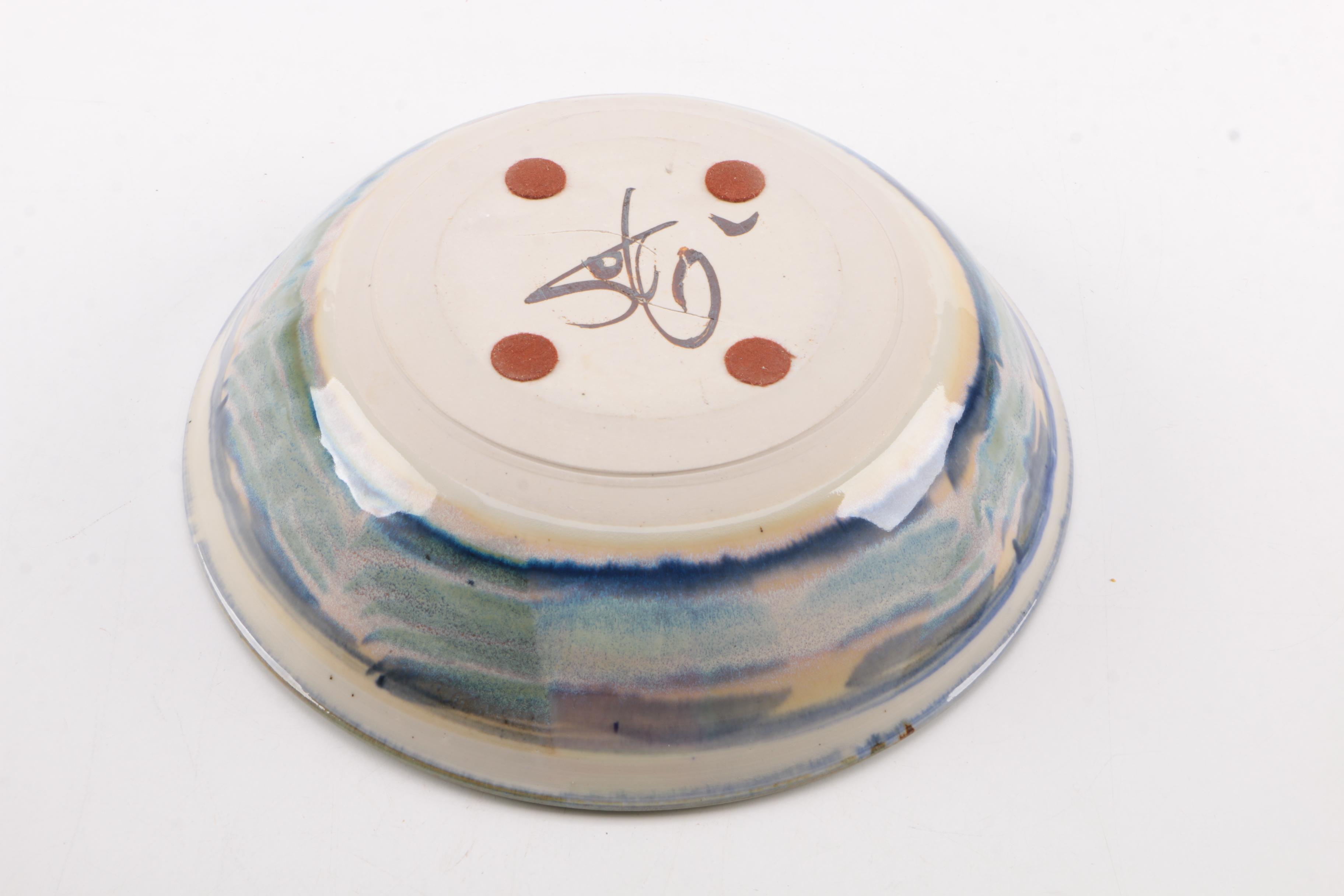 Signed Hand Thrown Stoneware Tableware Featuring Benner