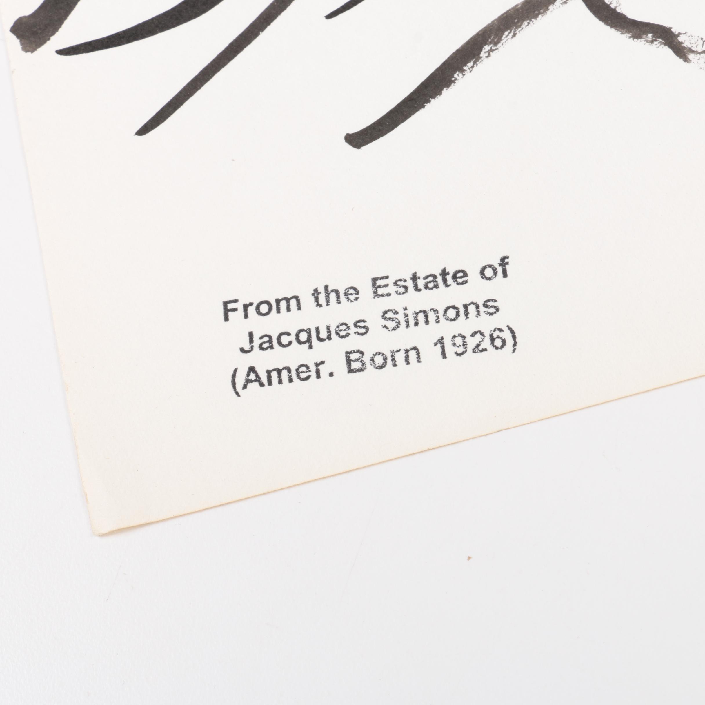 Jacques Simons Ink Paintings of Figure Studies