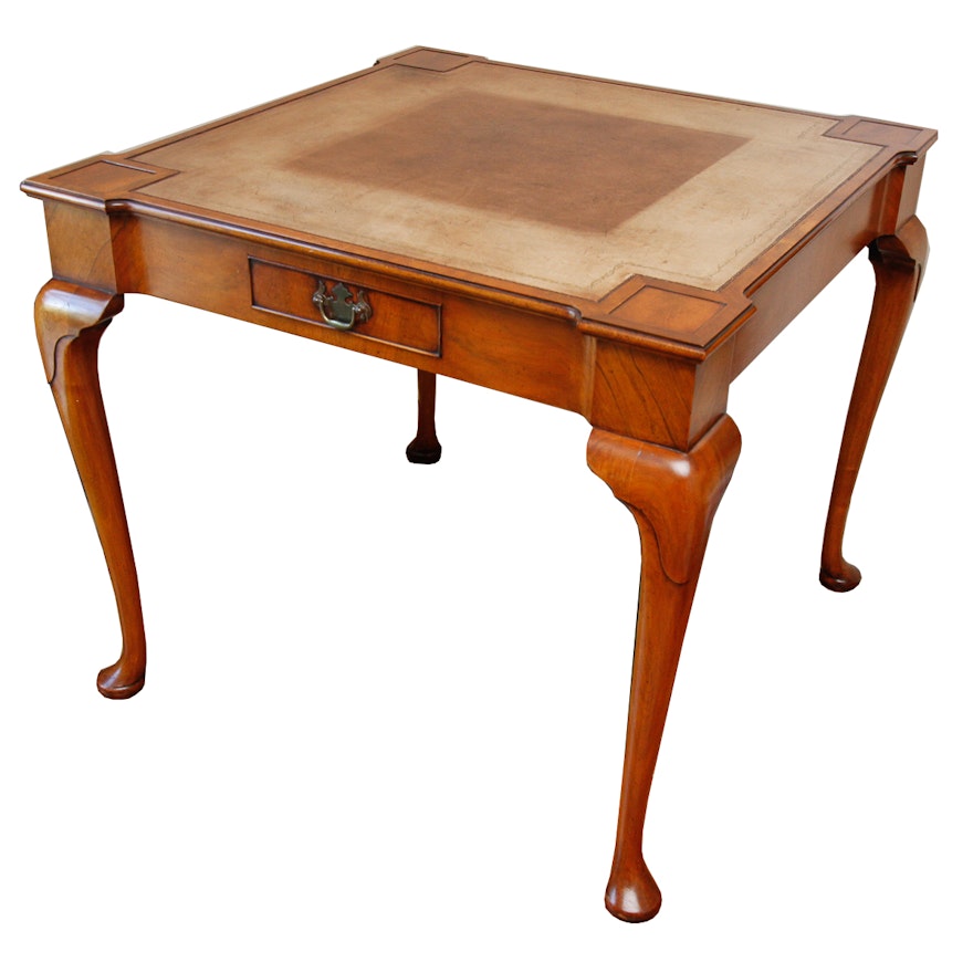 Queen Anne Style Mahogany Game Table