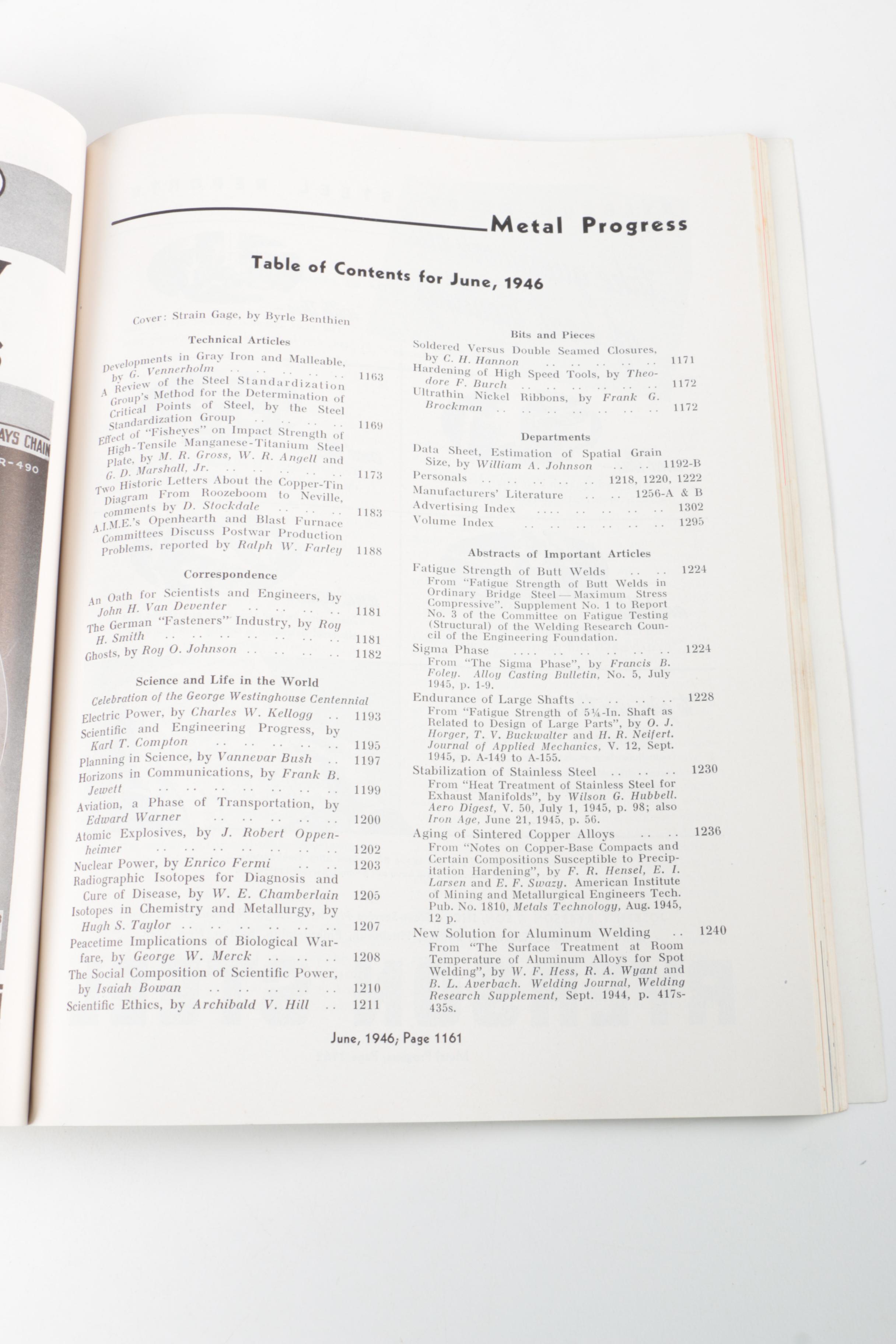 "Metal Progress" and "Purchasing" Magazine