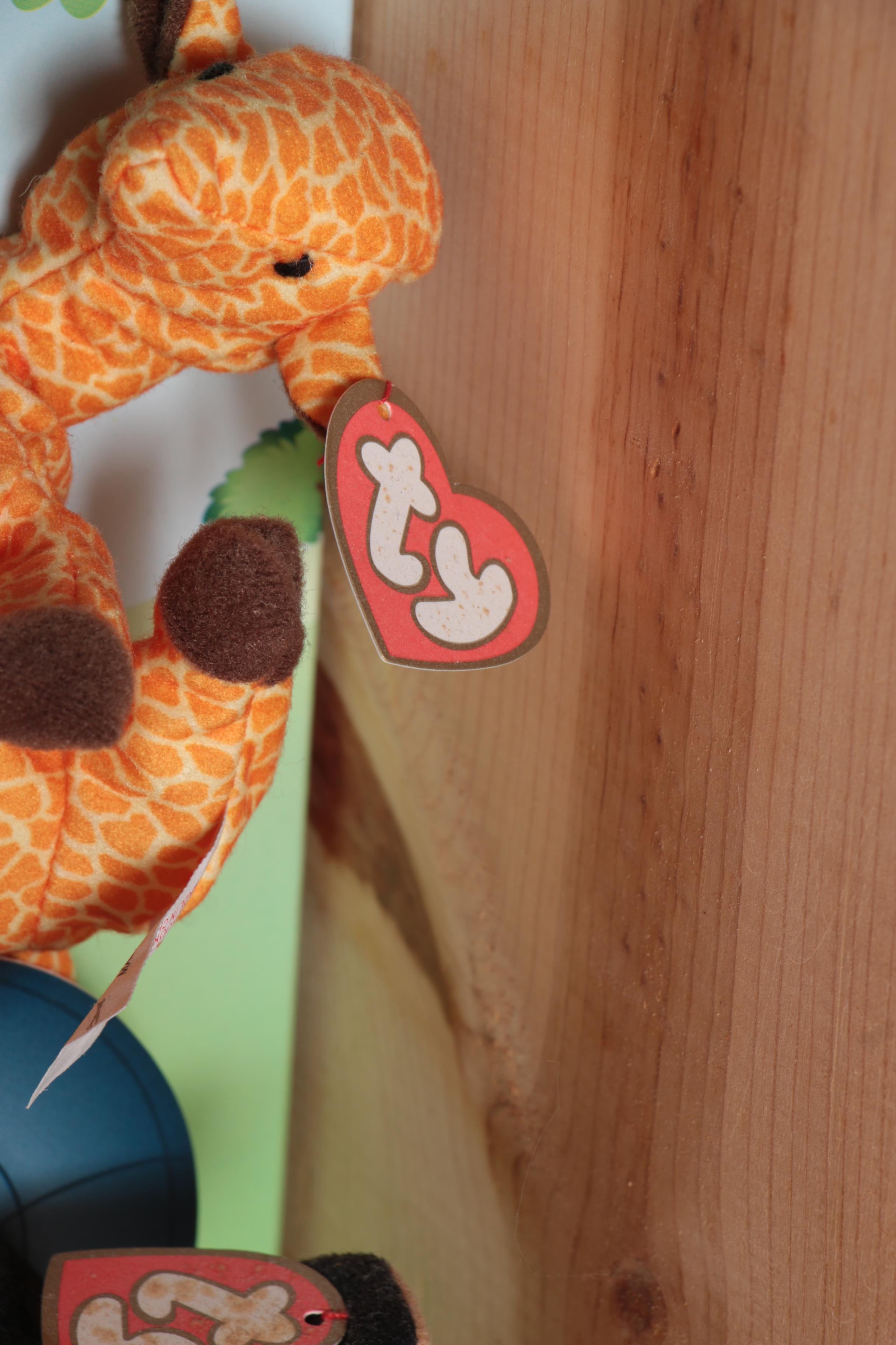 McDonald's Happy Meal Ty Teenie Beanie Babies in Wooden Case Display