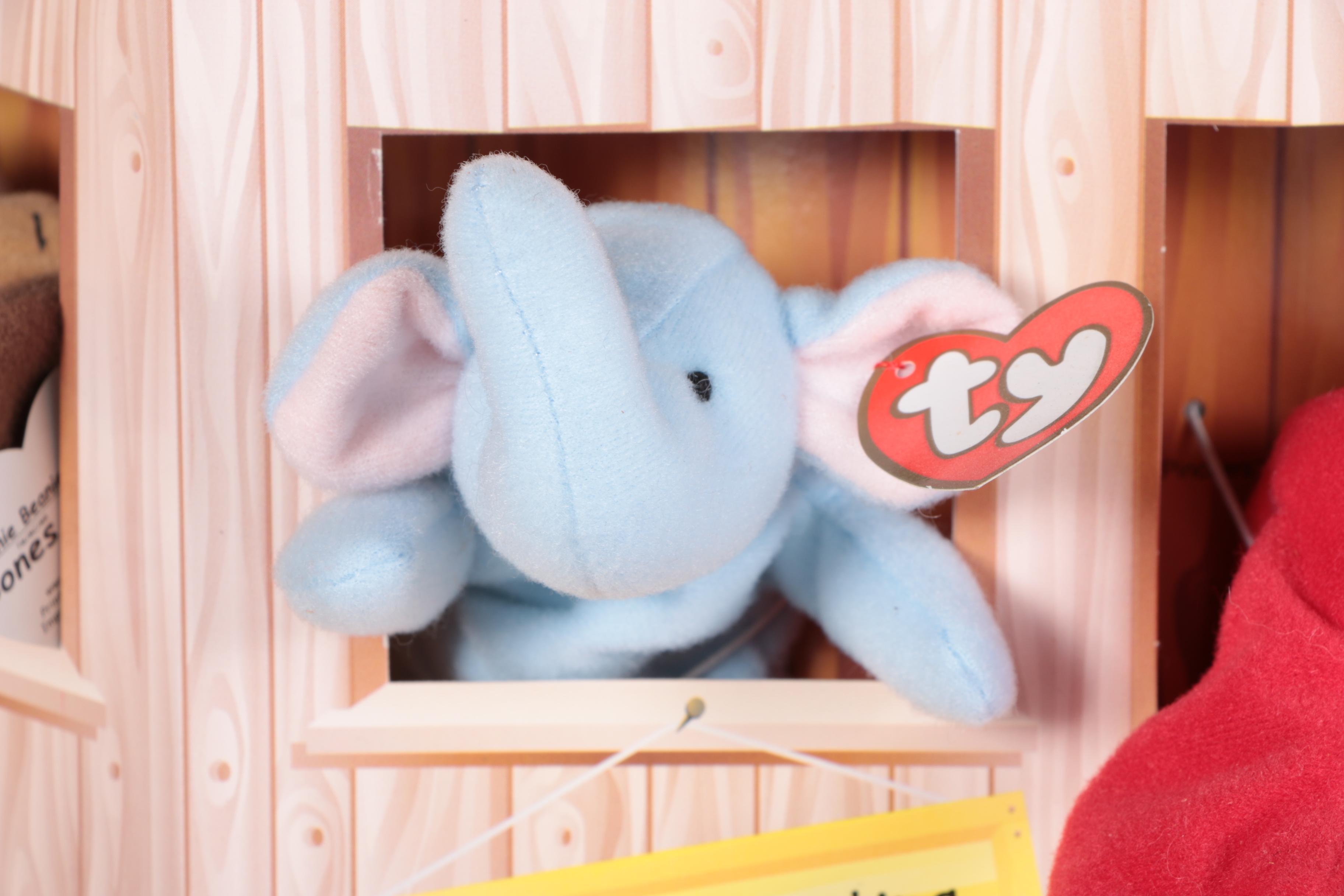 McDonald's Happy Meal Ty Teenie Beanie Babies in Wooden Case Display