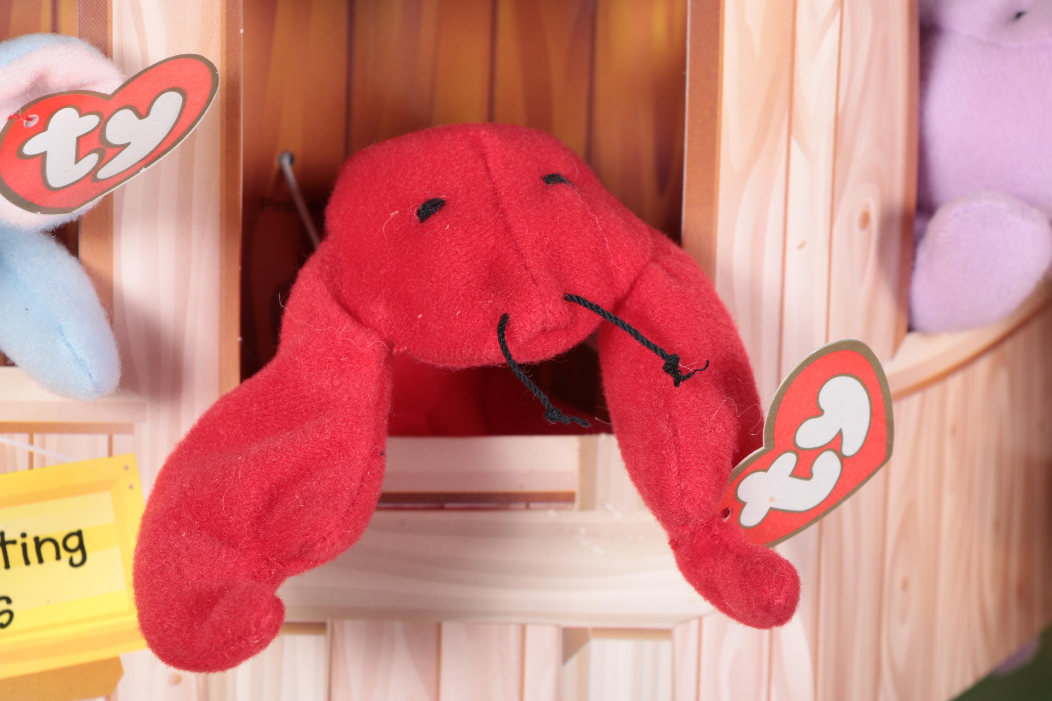 McDonald's Happy Meal Ty Teenie Beanie Babies in Wooden Case Display