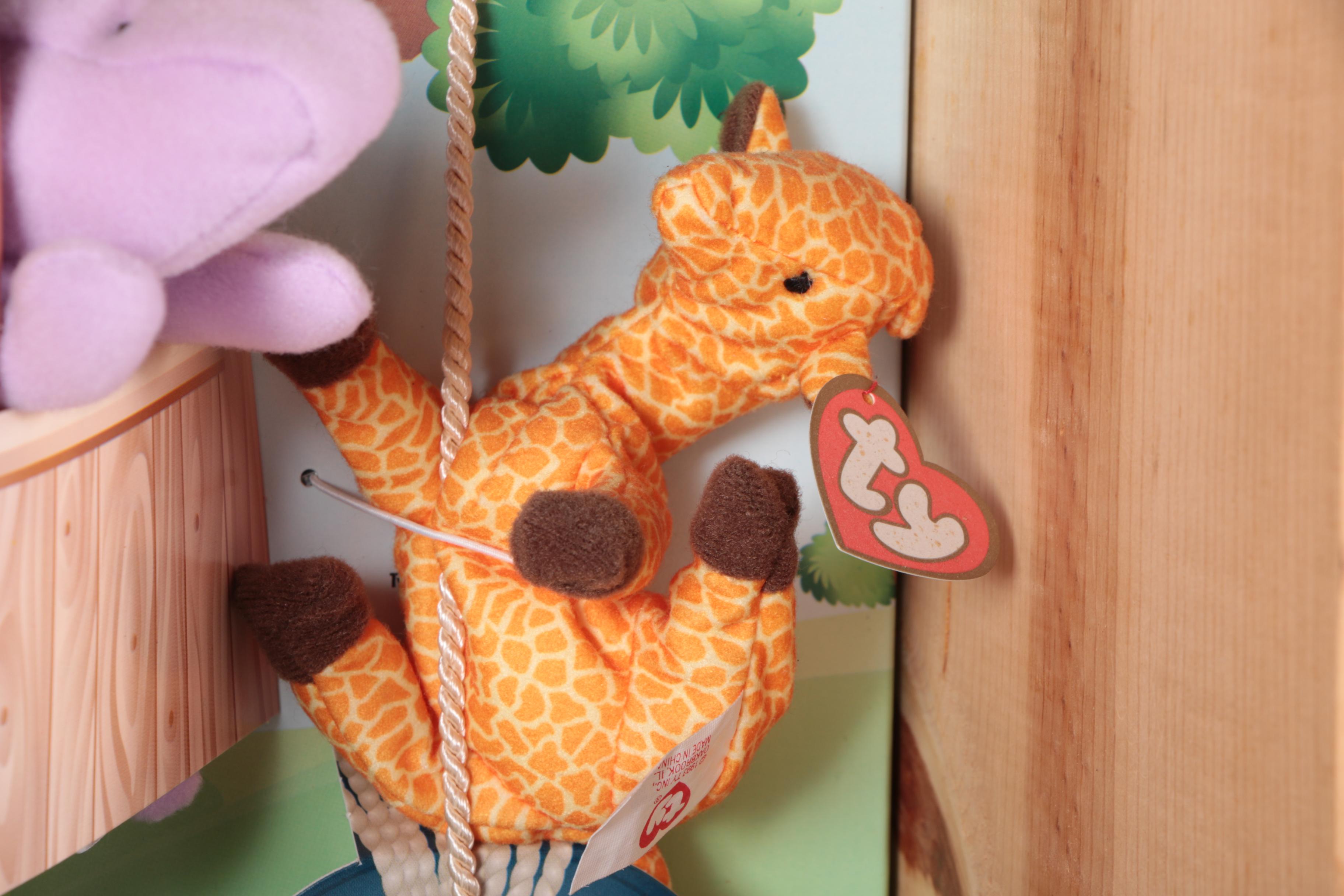 McDonald's Happy Meal Ty Teenie Beanie Babies in Wooden Case Display