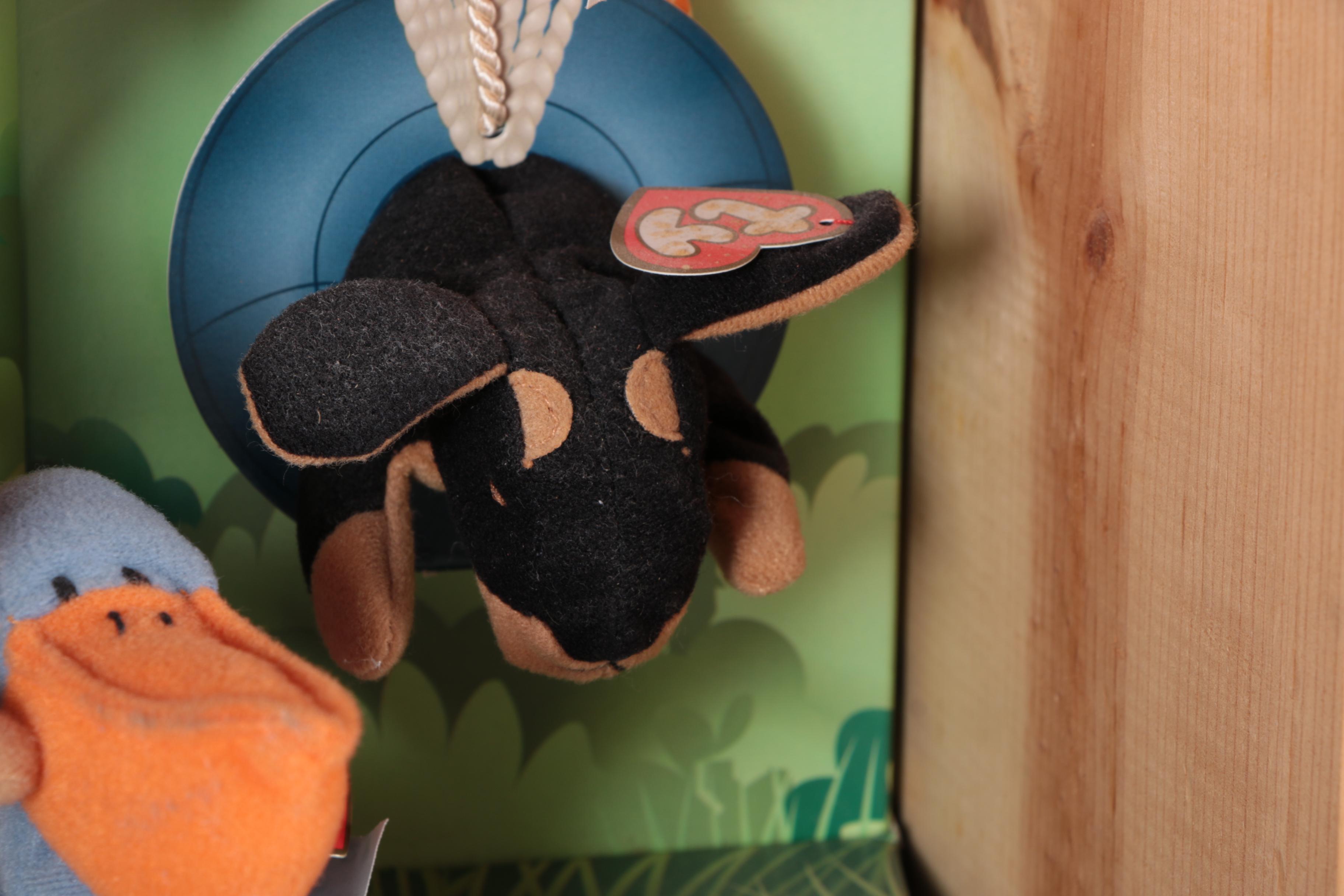 McDonald's Happy Meal Ty Teenie Beanie Babies in Wooden Case Display