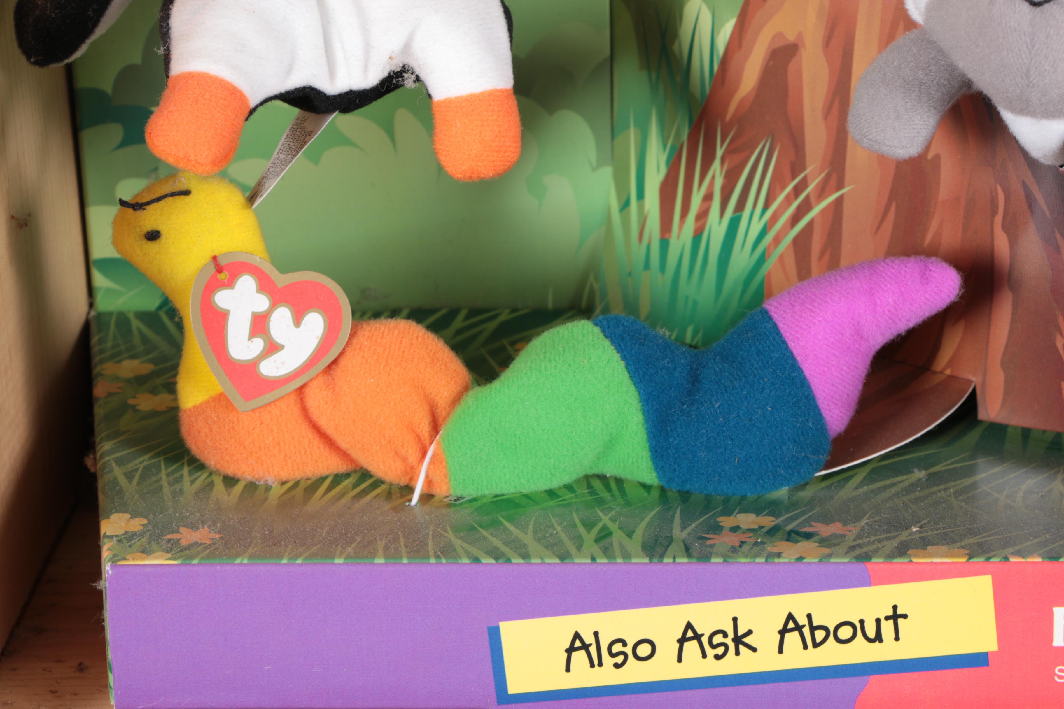 McDonald's Happy Meal Ty Teenie Beanie Babies in Wooden Case Display