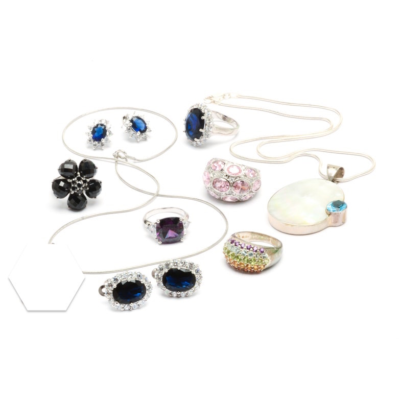 Sterling Silver Jewelry With Colored Stones