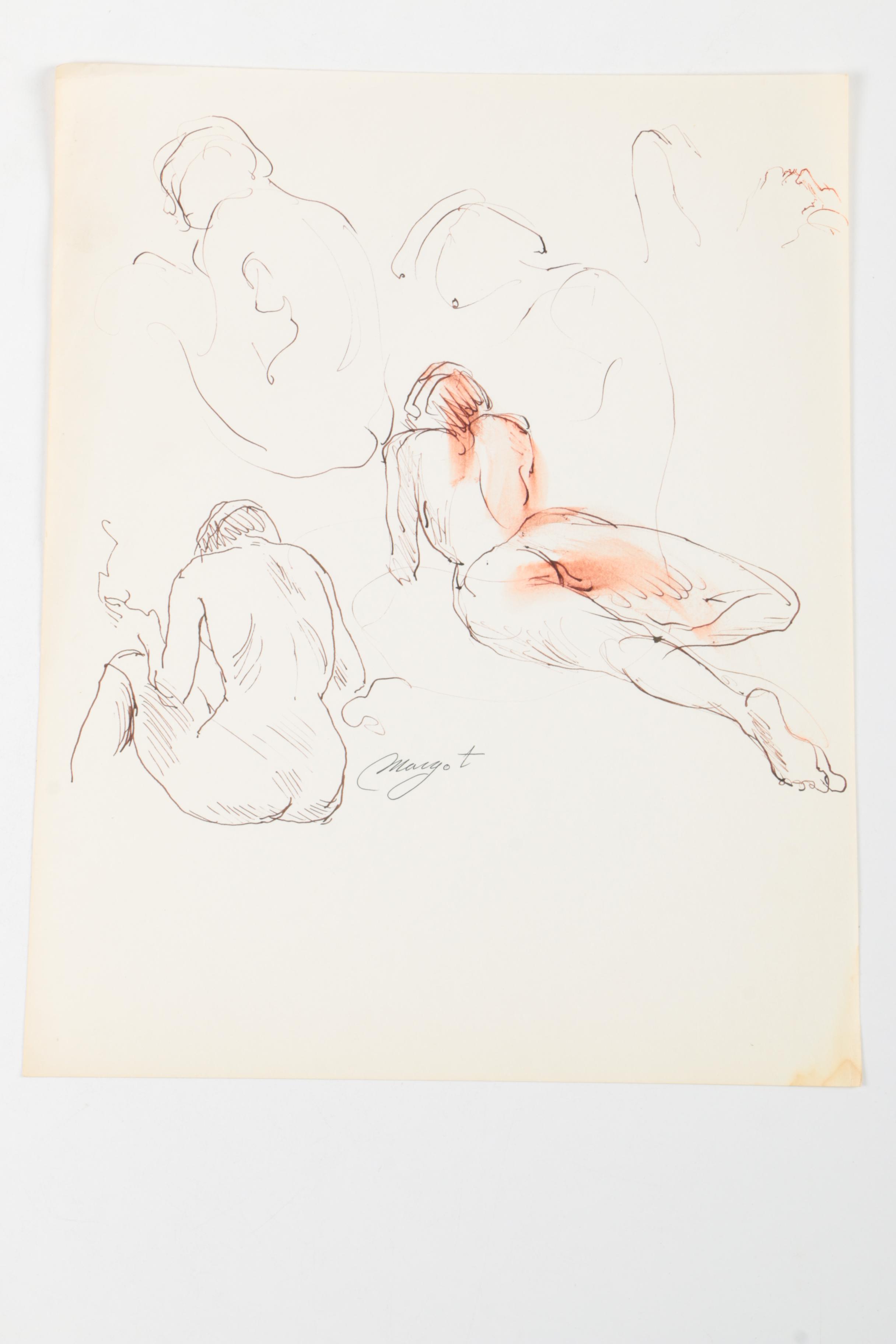 Margot Ilaszczat Nude Figure Drawings