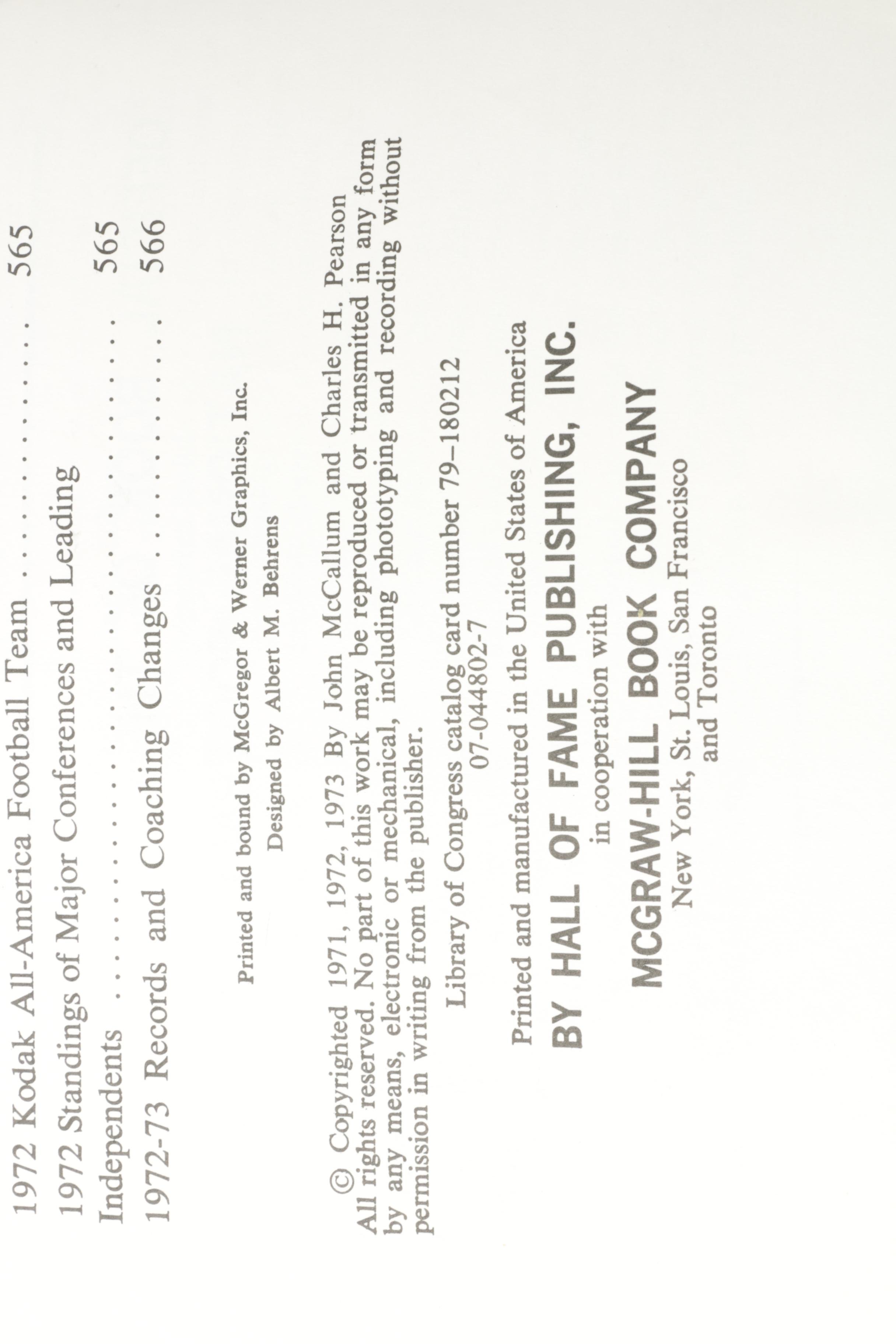 Vintage College Football Book