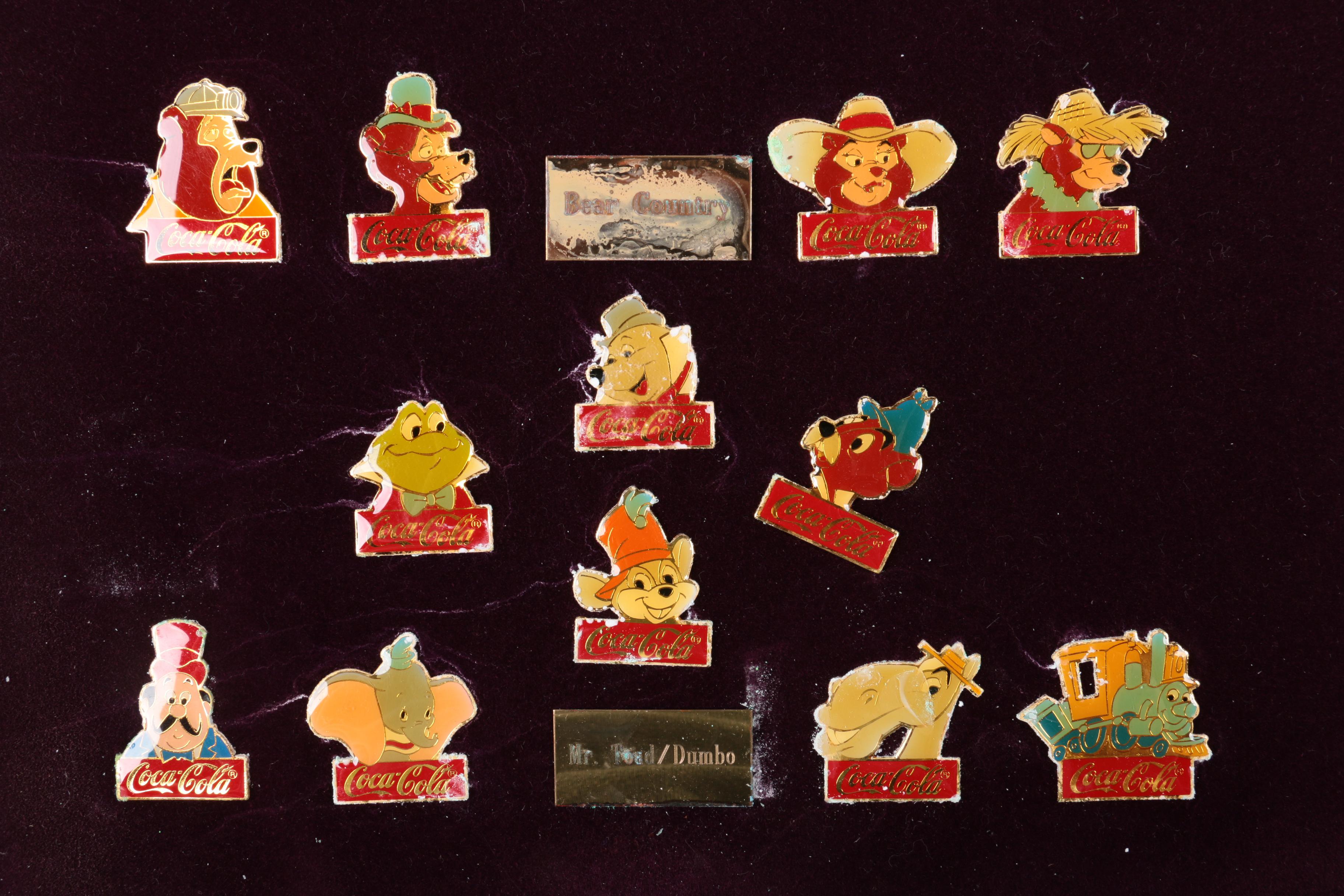 Collection of Disney and Coca-Cola Metal Pins