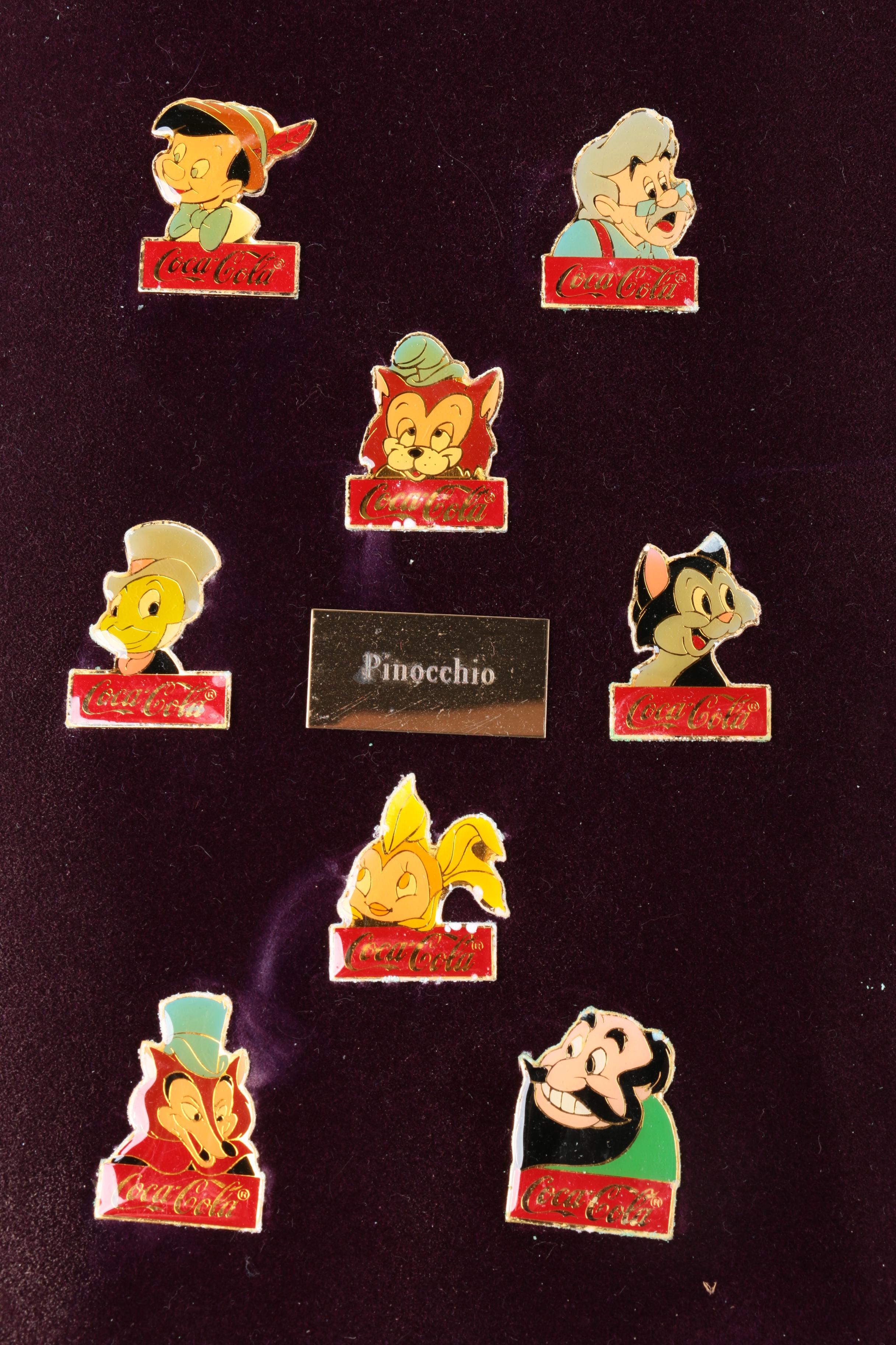 Collection of Disney and Coca-Cola Metal Pins