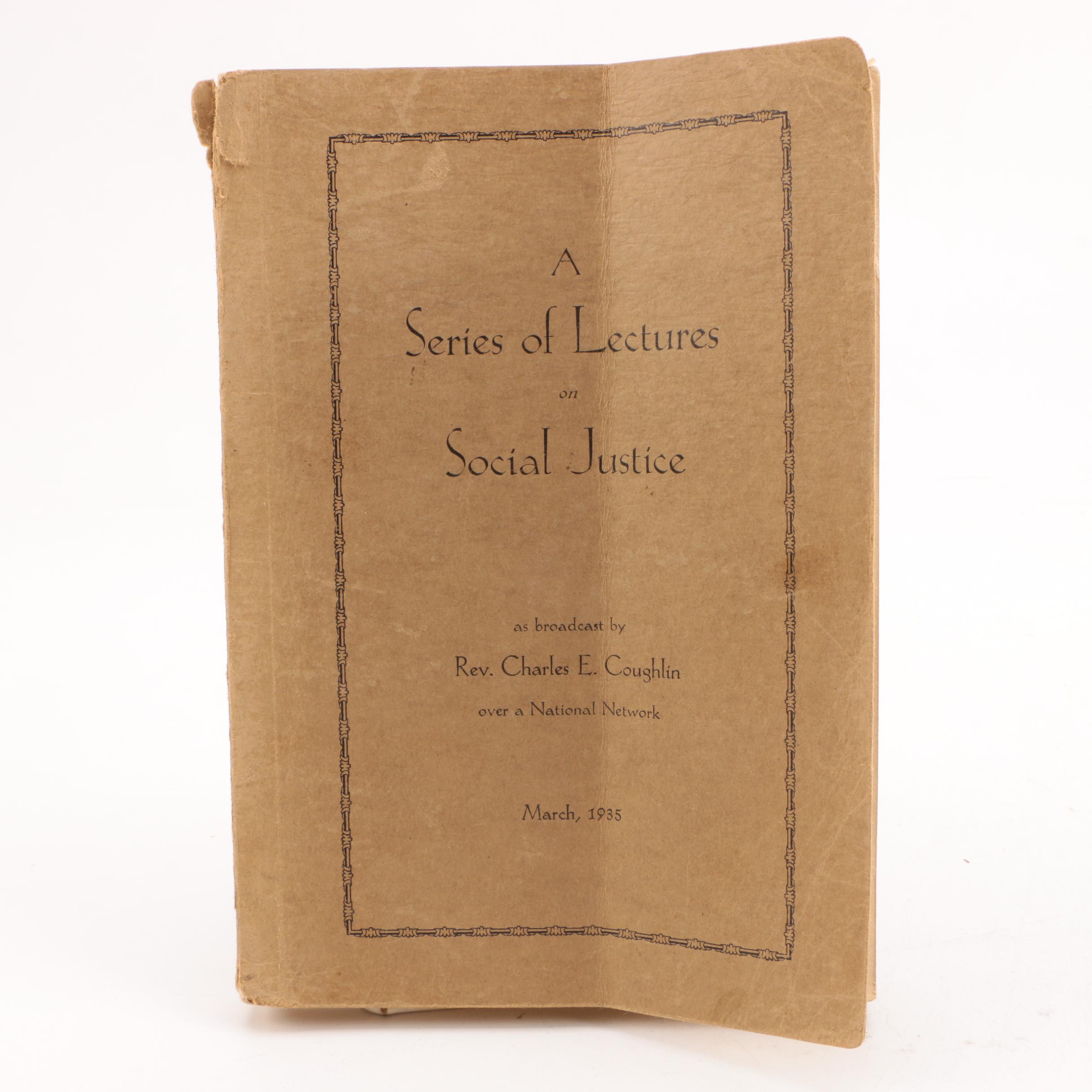1935 "A Series of Lectures on Social Justice"