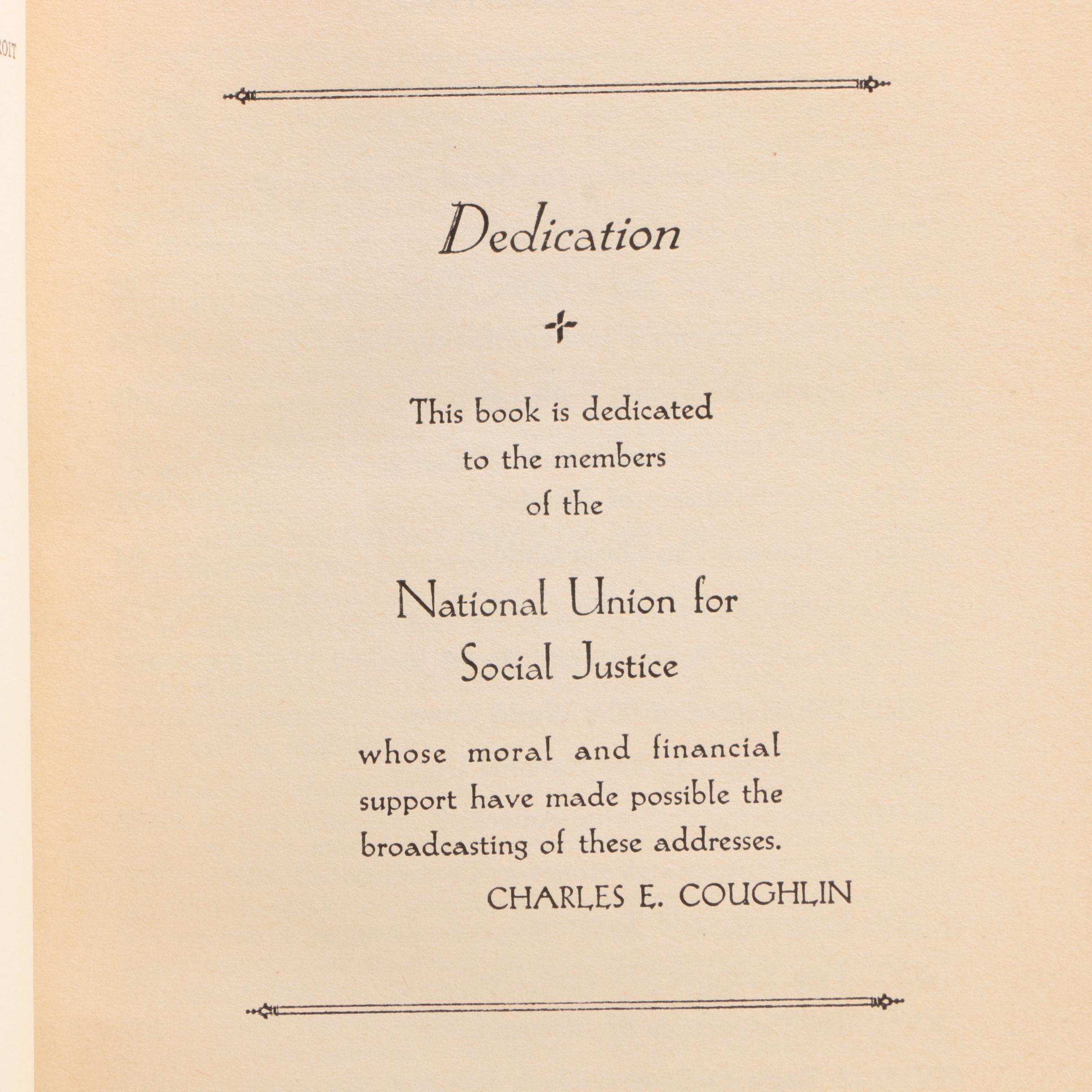 1935 "A Series of Lectures on Social Justice"