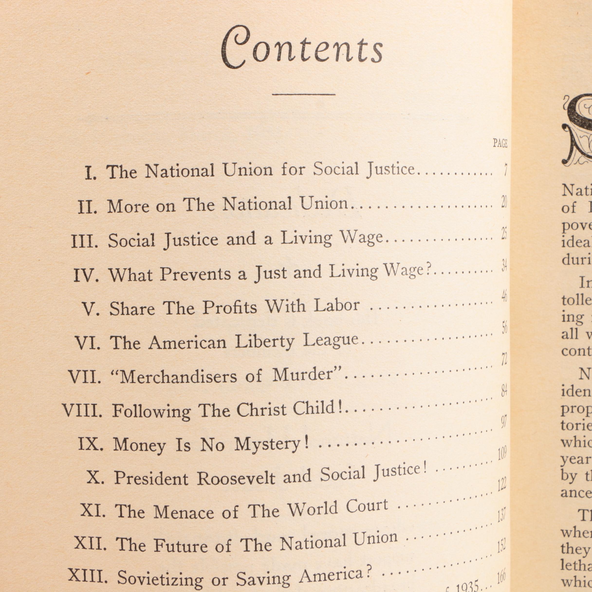 1935 "A Series of Lectures on Social Justice"