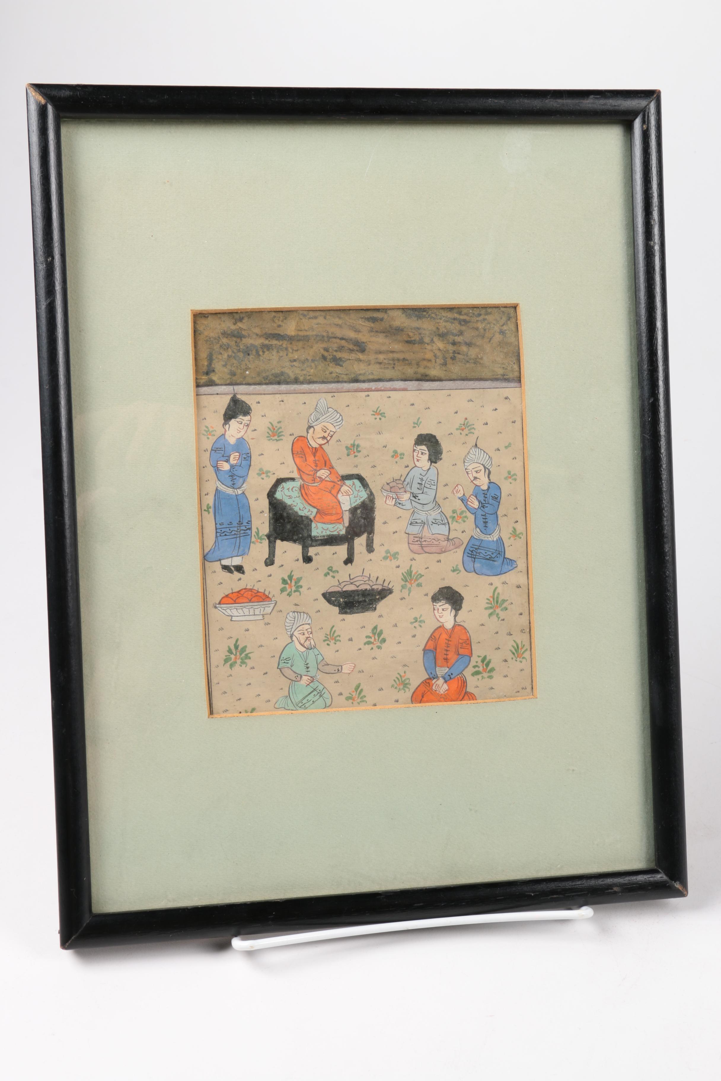 Indo-Persian Style Gouache Paintings on Paper