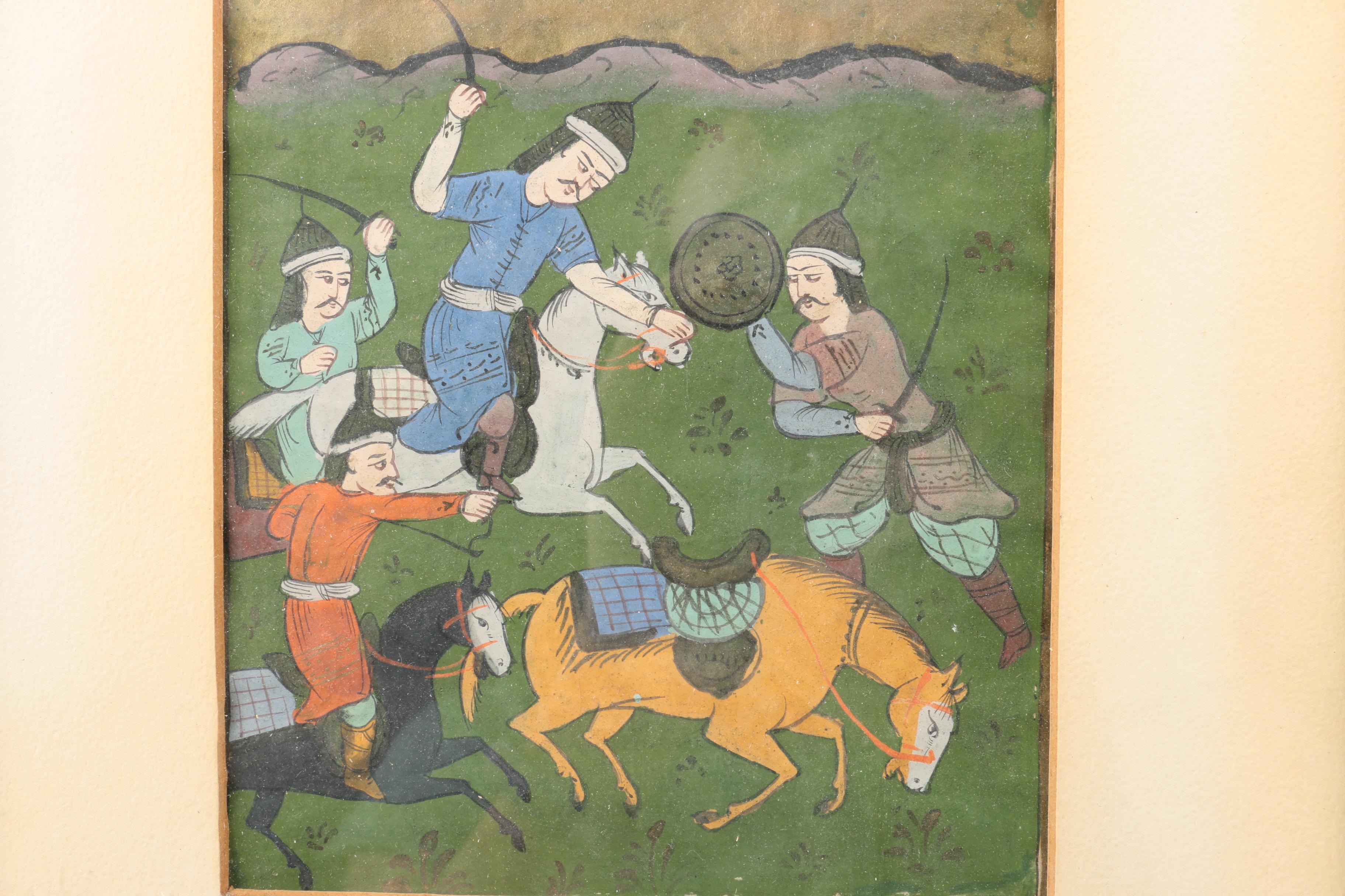 Indo-Persian Style Gouache Paintings on Paper