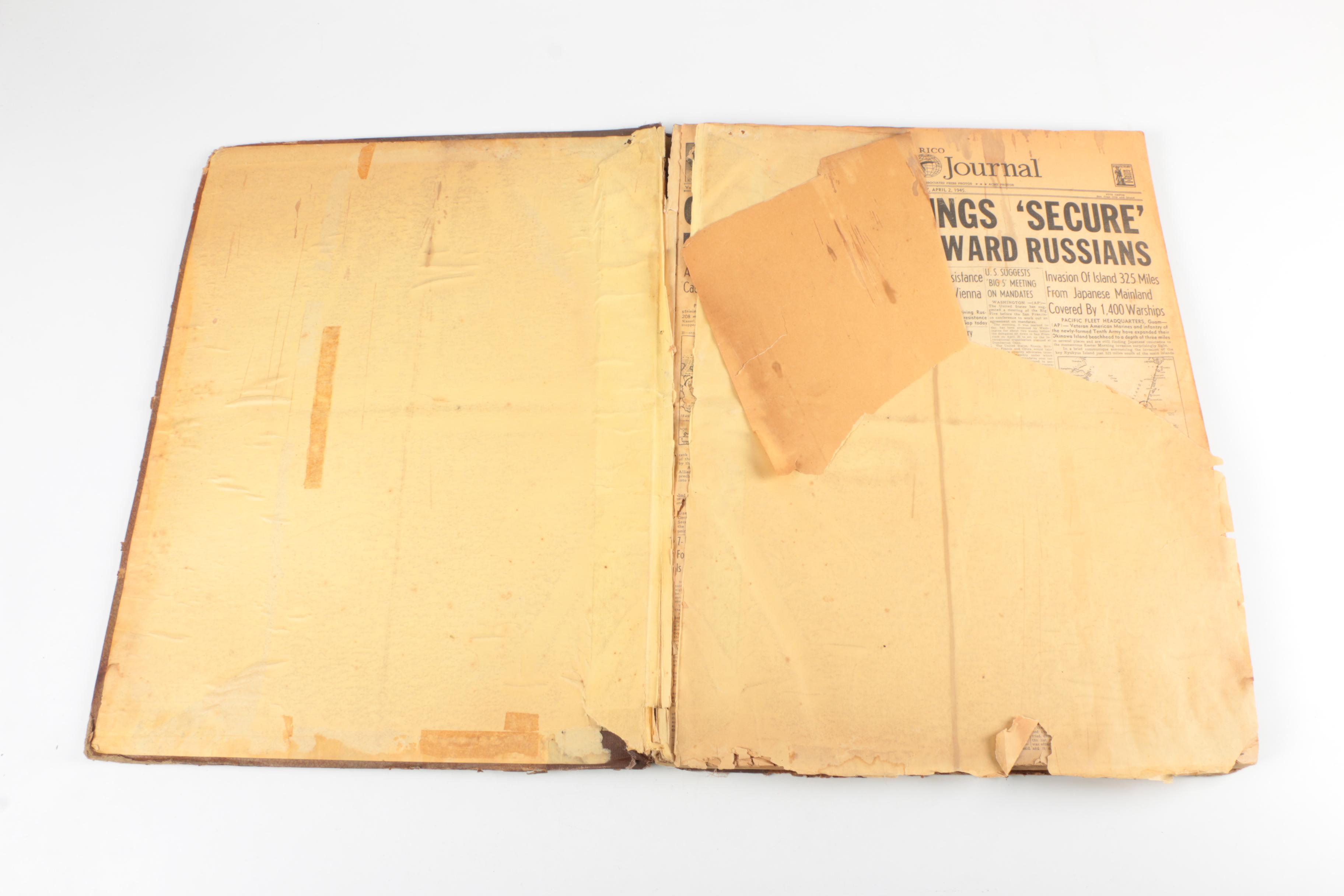 Bound World War II Newspaper Headlines