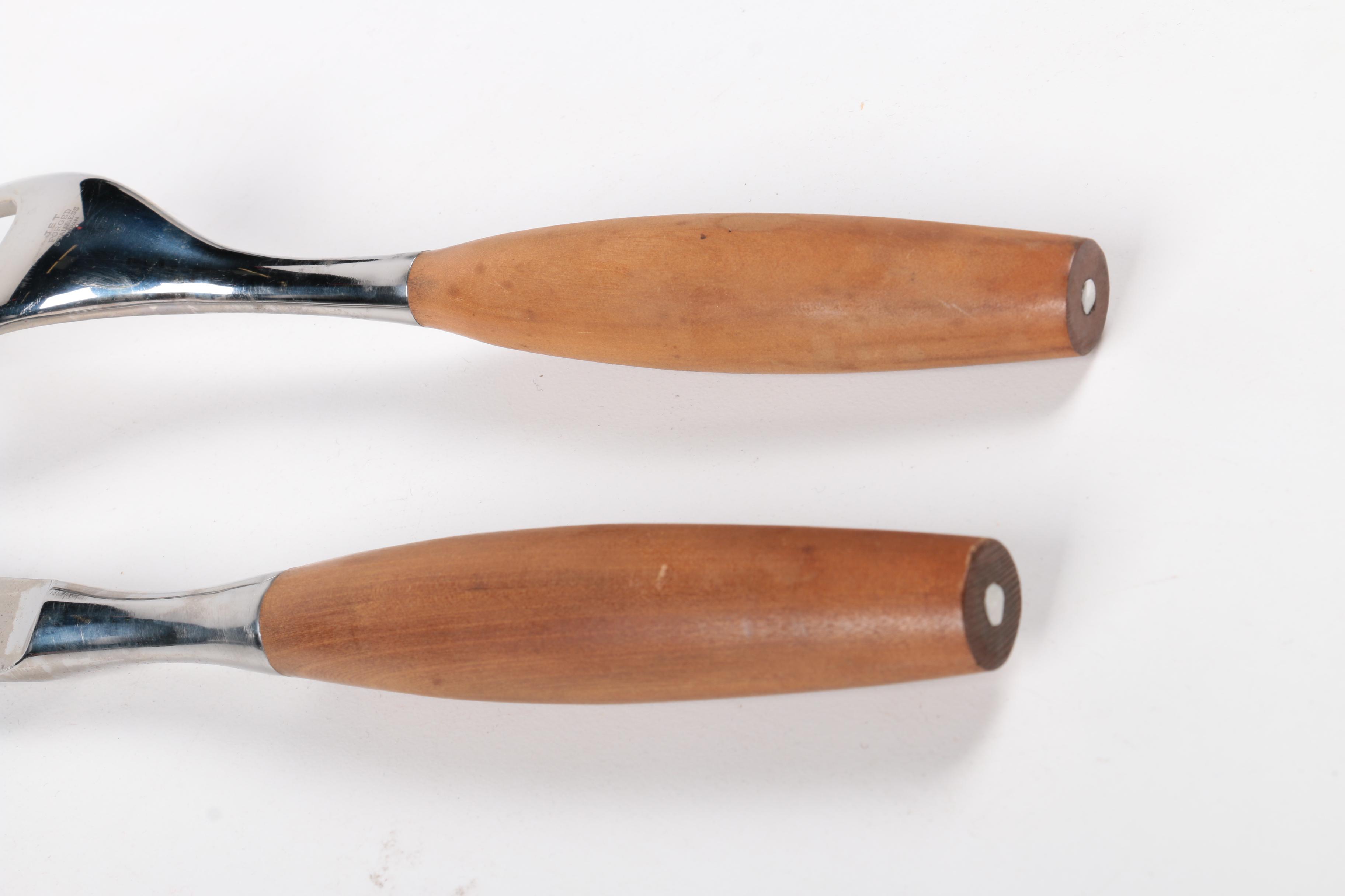 Vintage Wood Handled Carving Set