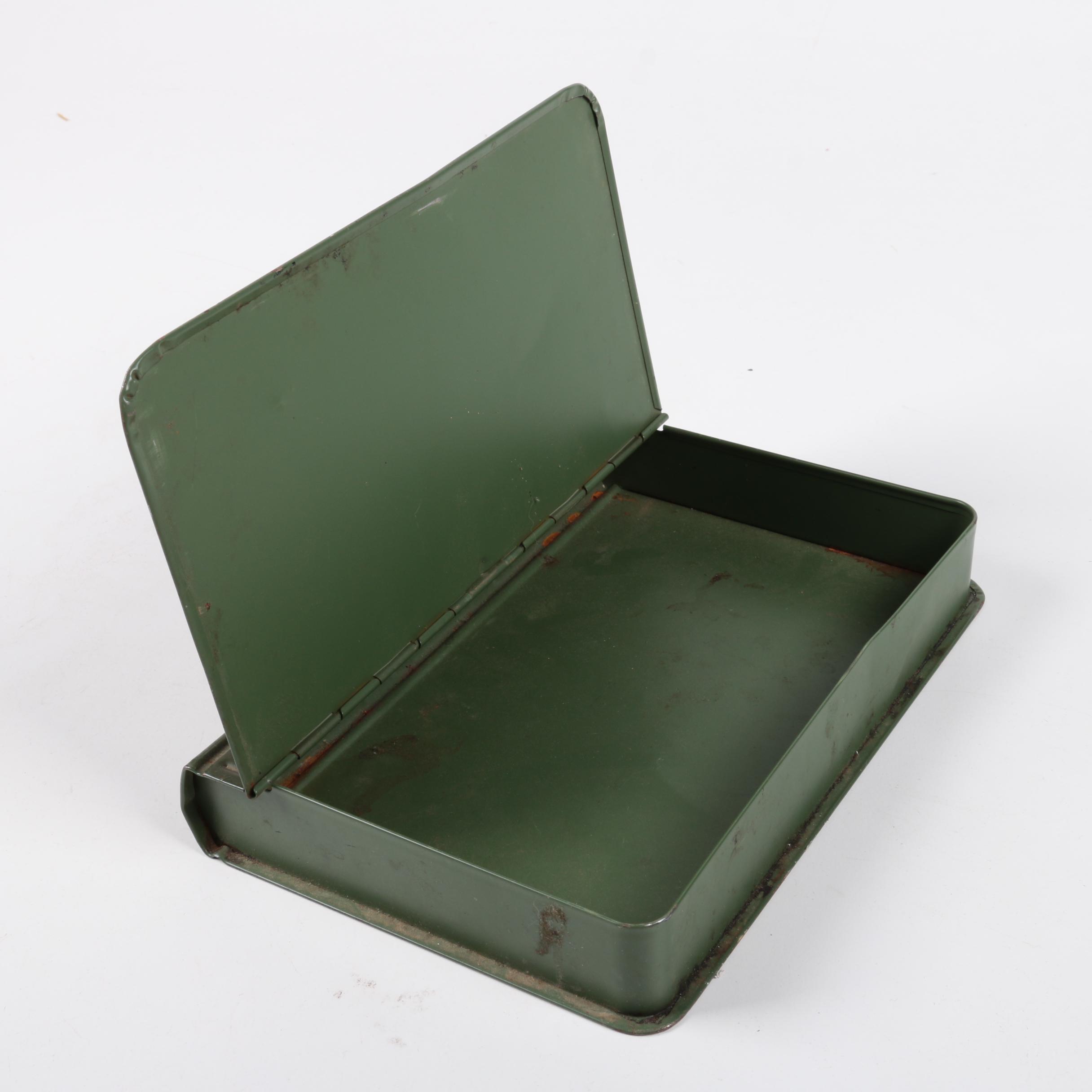 Green Metal Book Shaped Storage Box