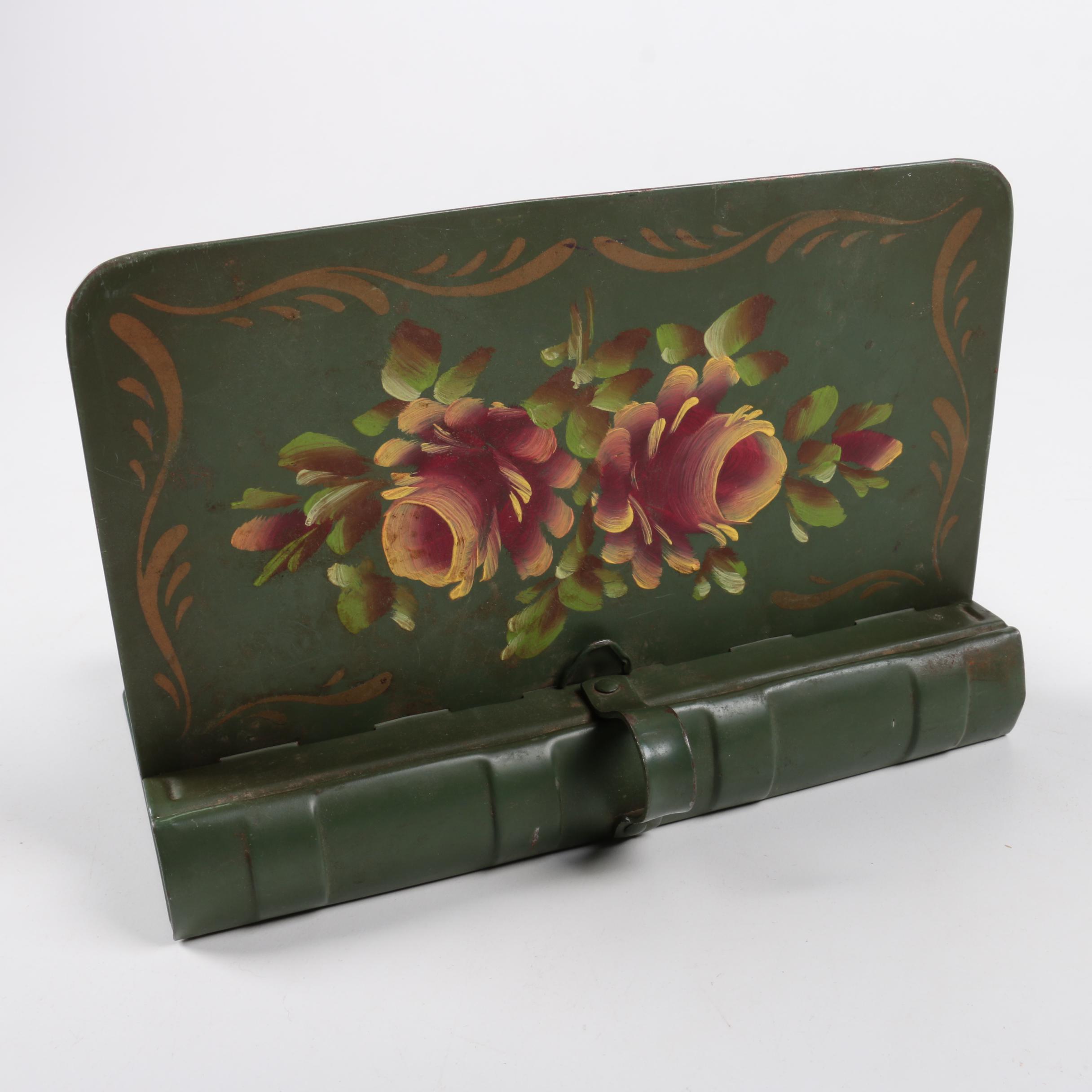Green Metal Book Shaped Storage Box