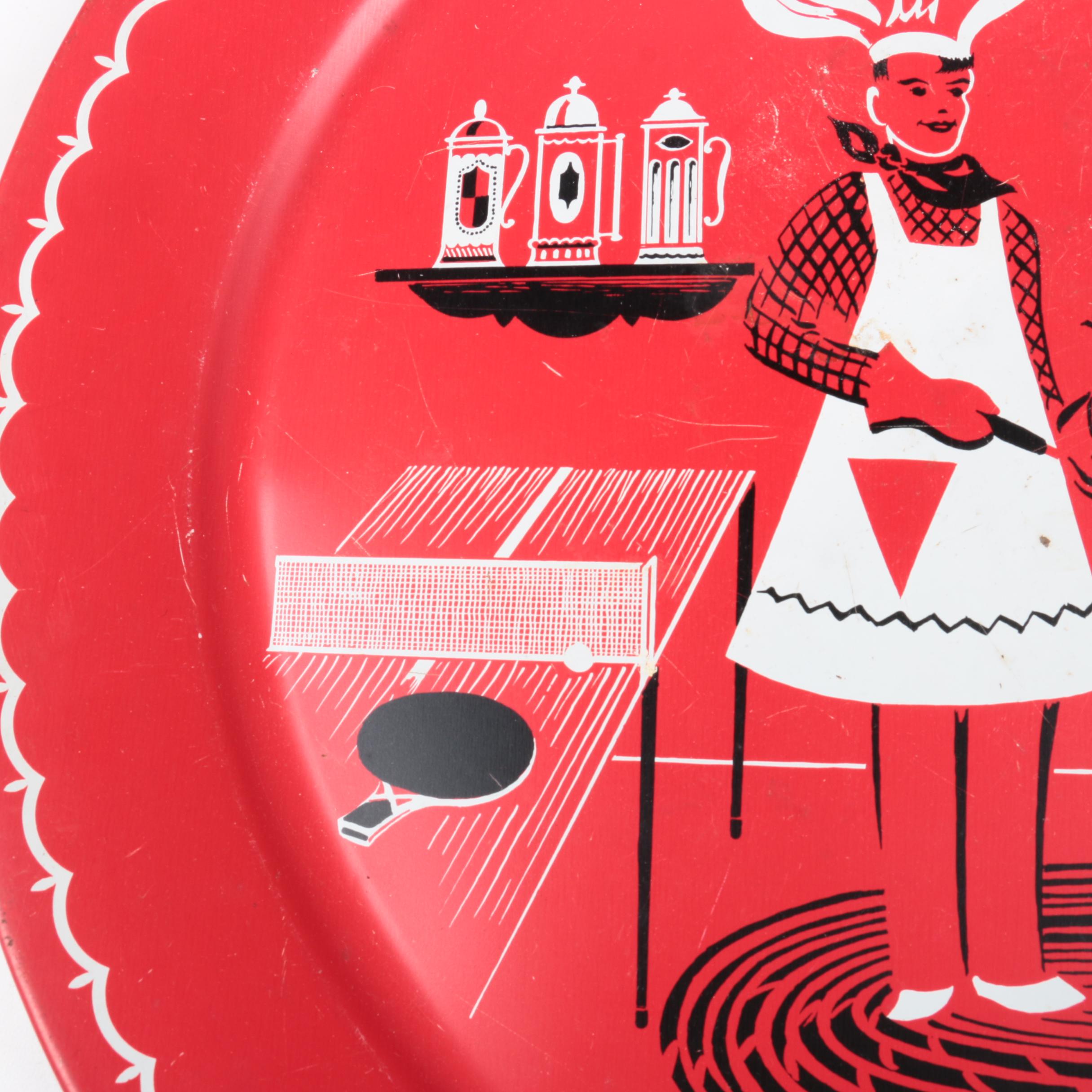 Vintage Metal Trays with Grilling Theme