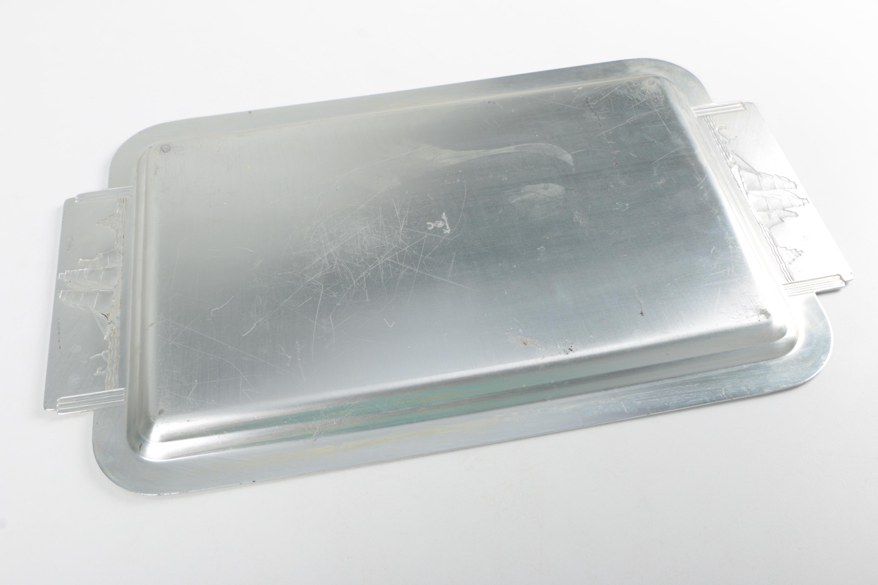 Pewter Candlesticks and Other Assorted Metal Decor