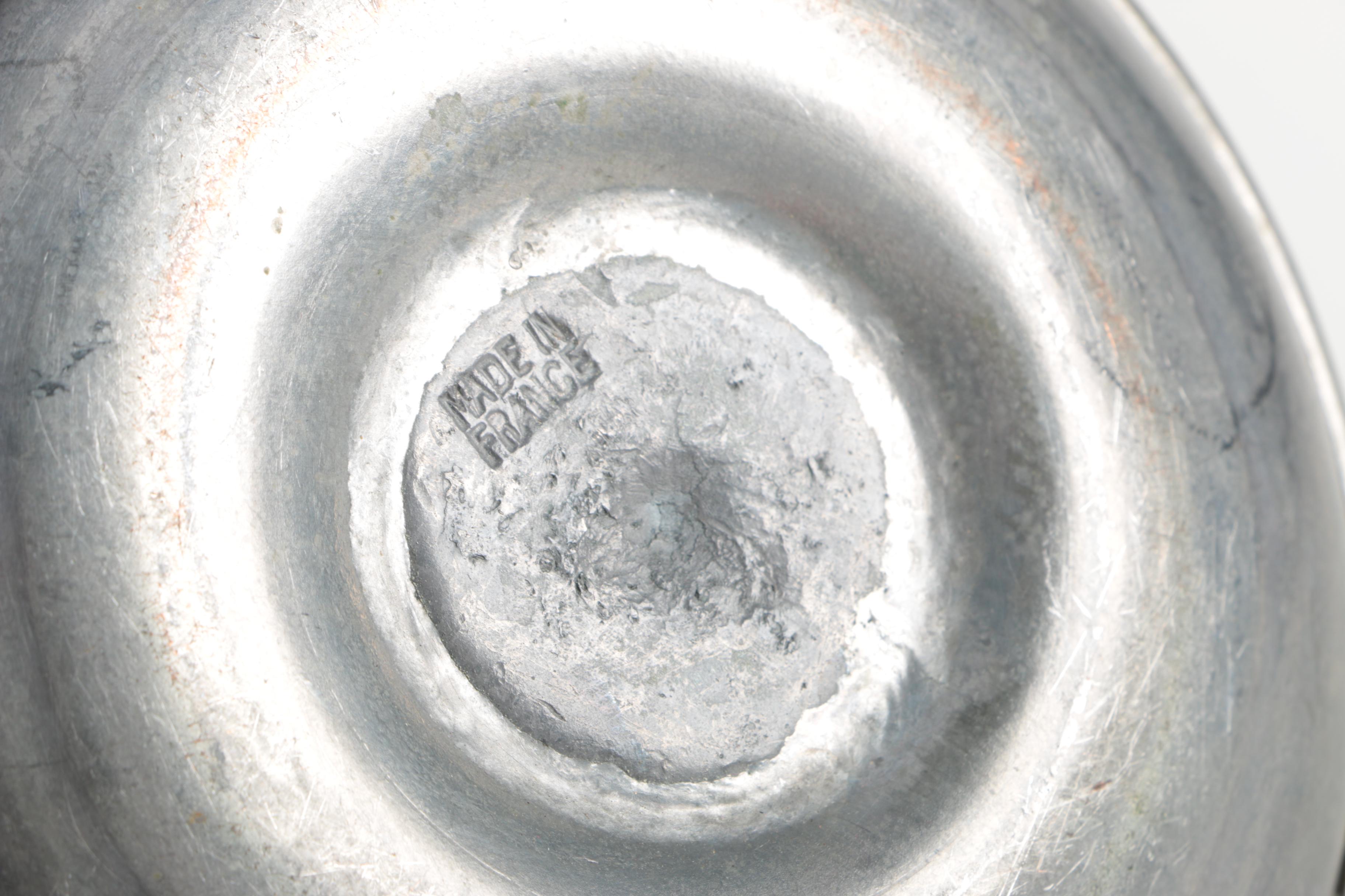 Pewter Candlesticks and Other Assorted Metal Decor