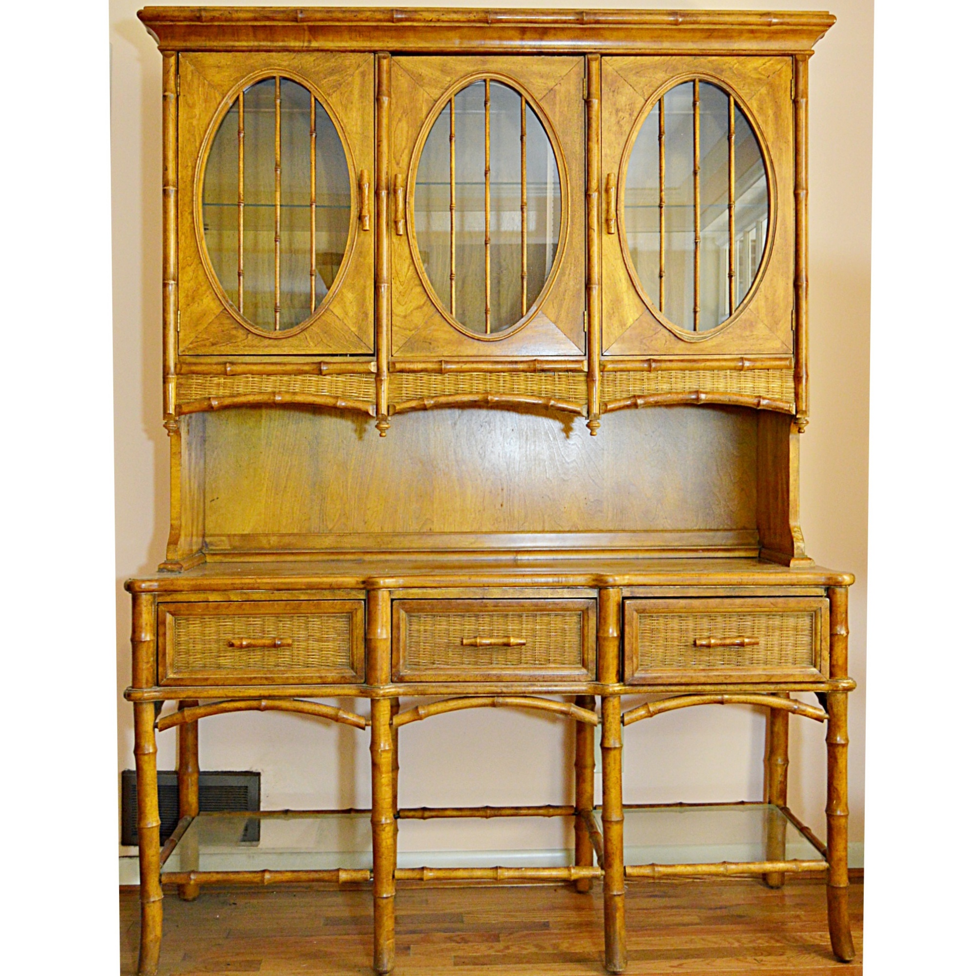 Mid Century American of Martinsville Bamboo and Wicker Buffet