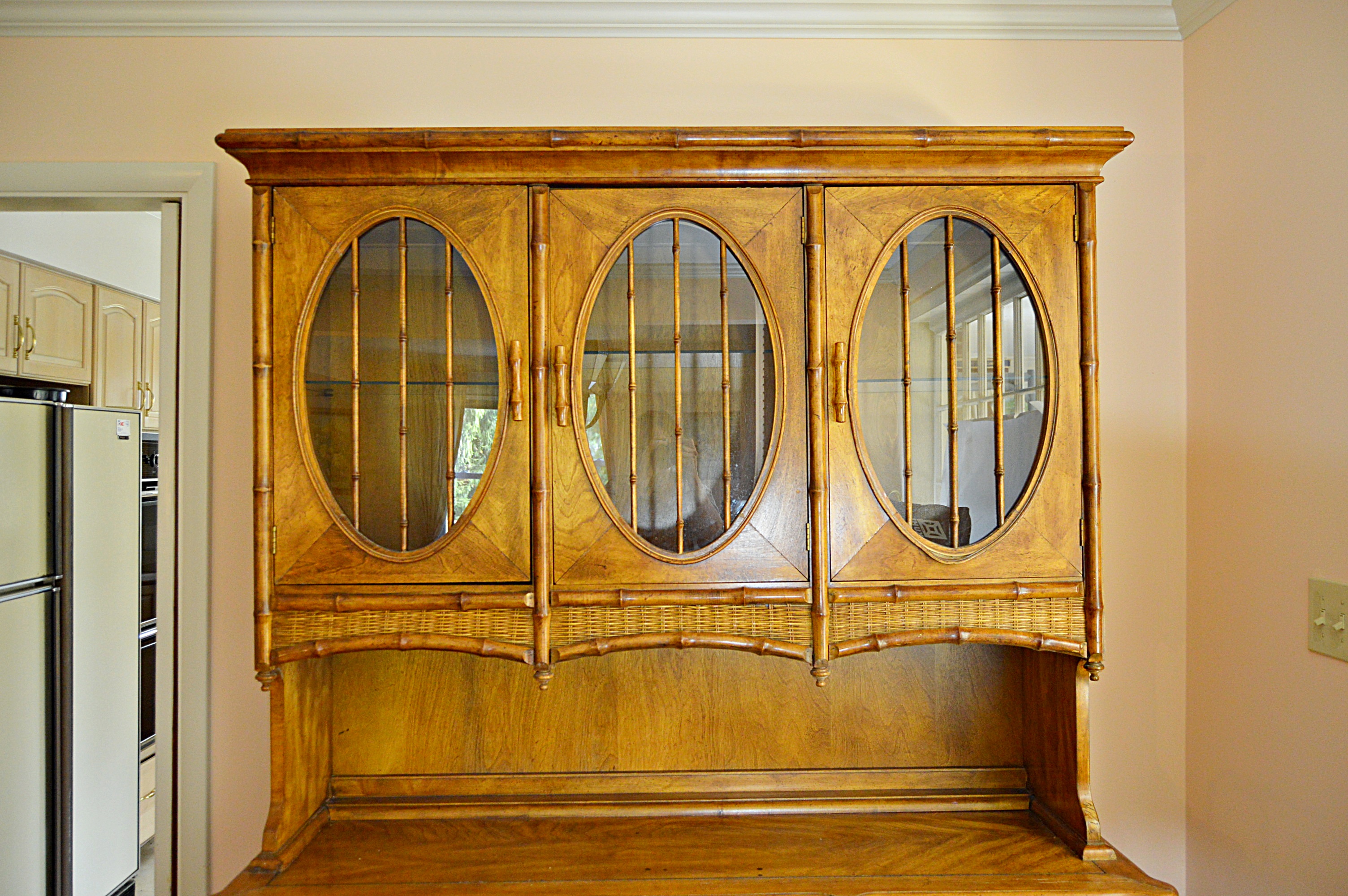 Mid Century American of Martinsville Bamboo and Wicker Buffet