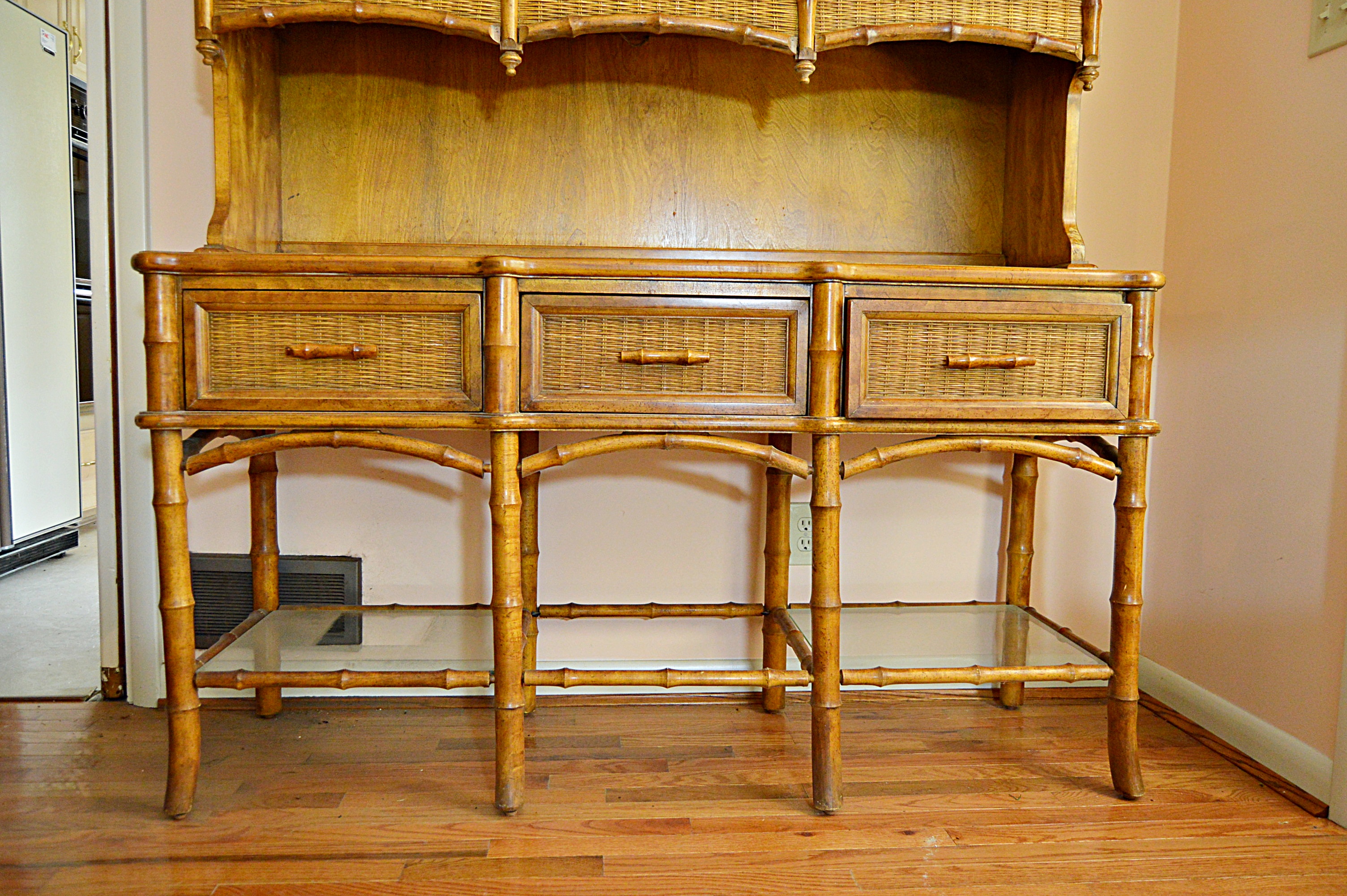 Mid Century American of Martinsville Bamboo and Wicker Buffet