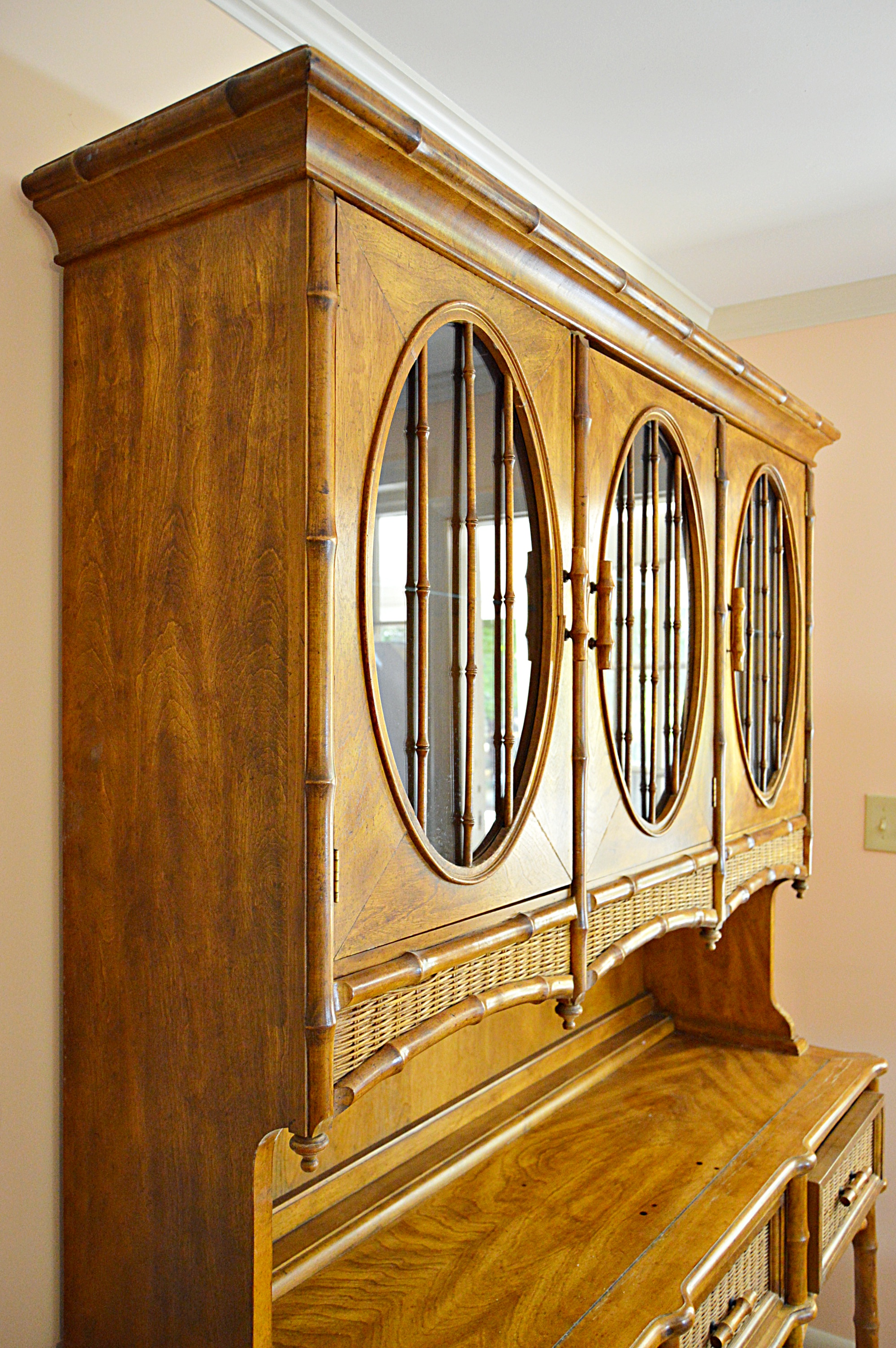 Mid Century American of Martinsville Bamboo and Wicker Buffet