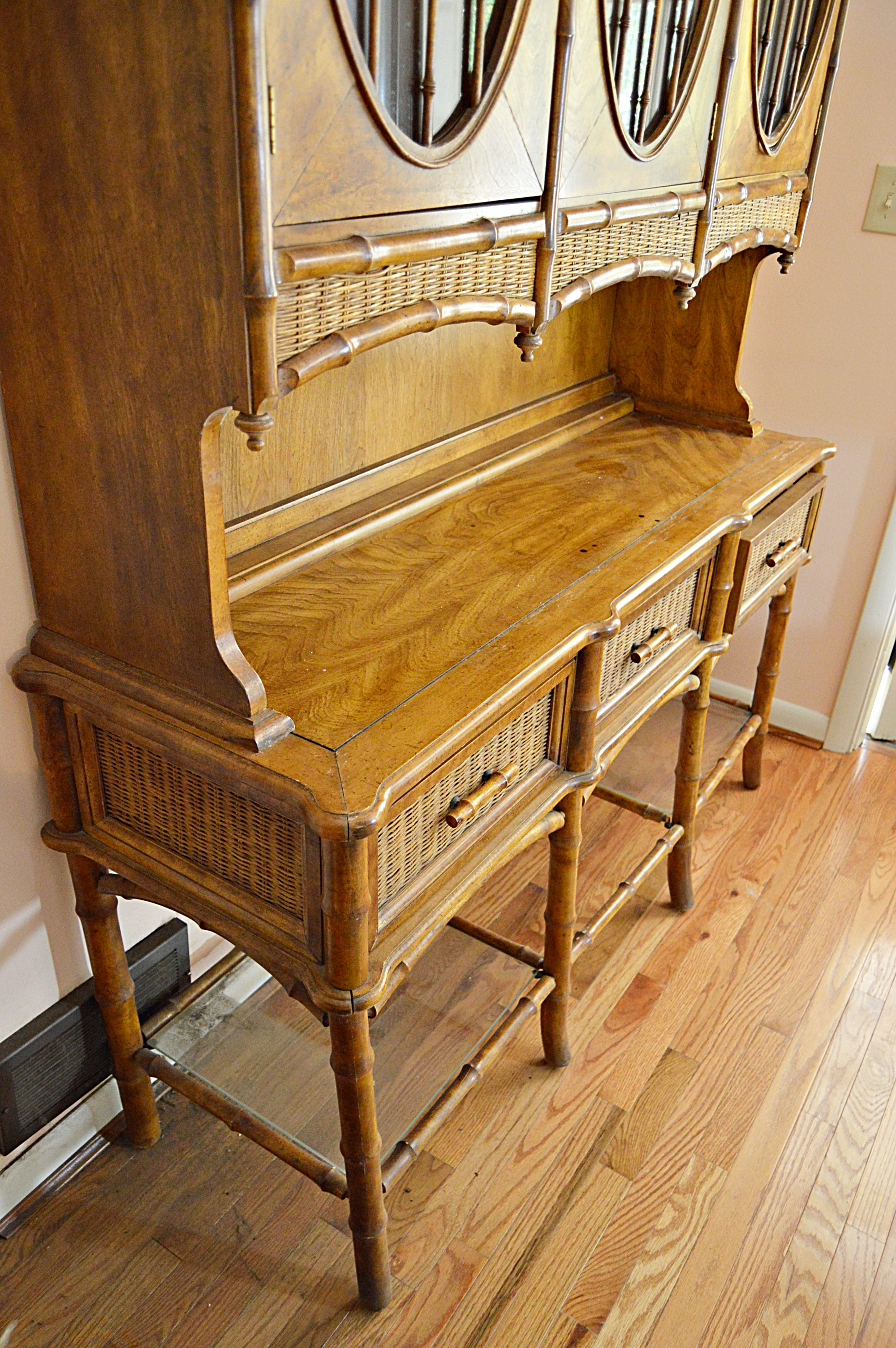 Mid Century American of Martinsville Bamboo and Wicker Buffet