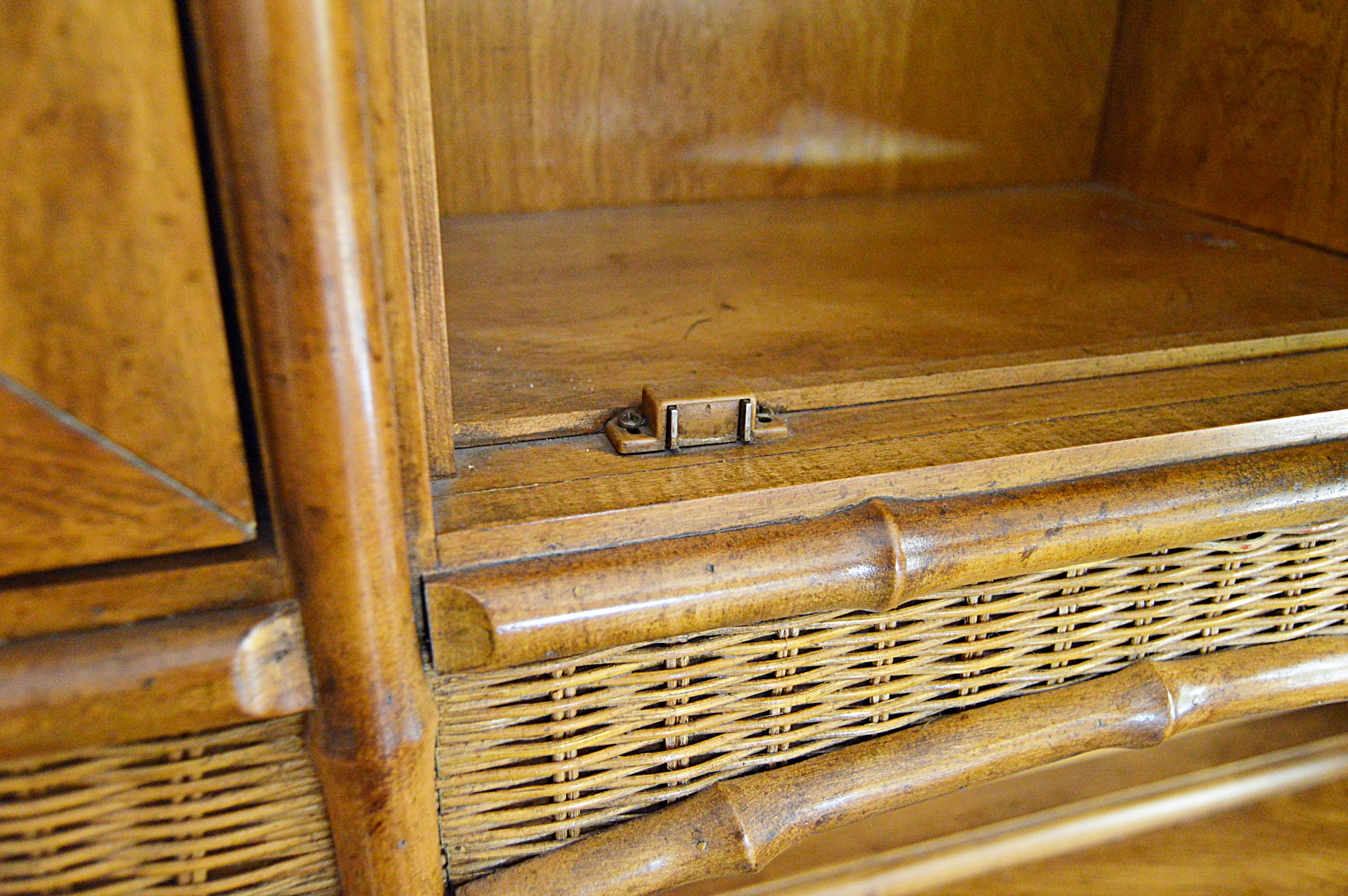 Mid Century American of Martinsville Bamboo and Wicker Buffet