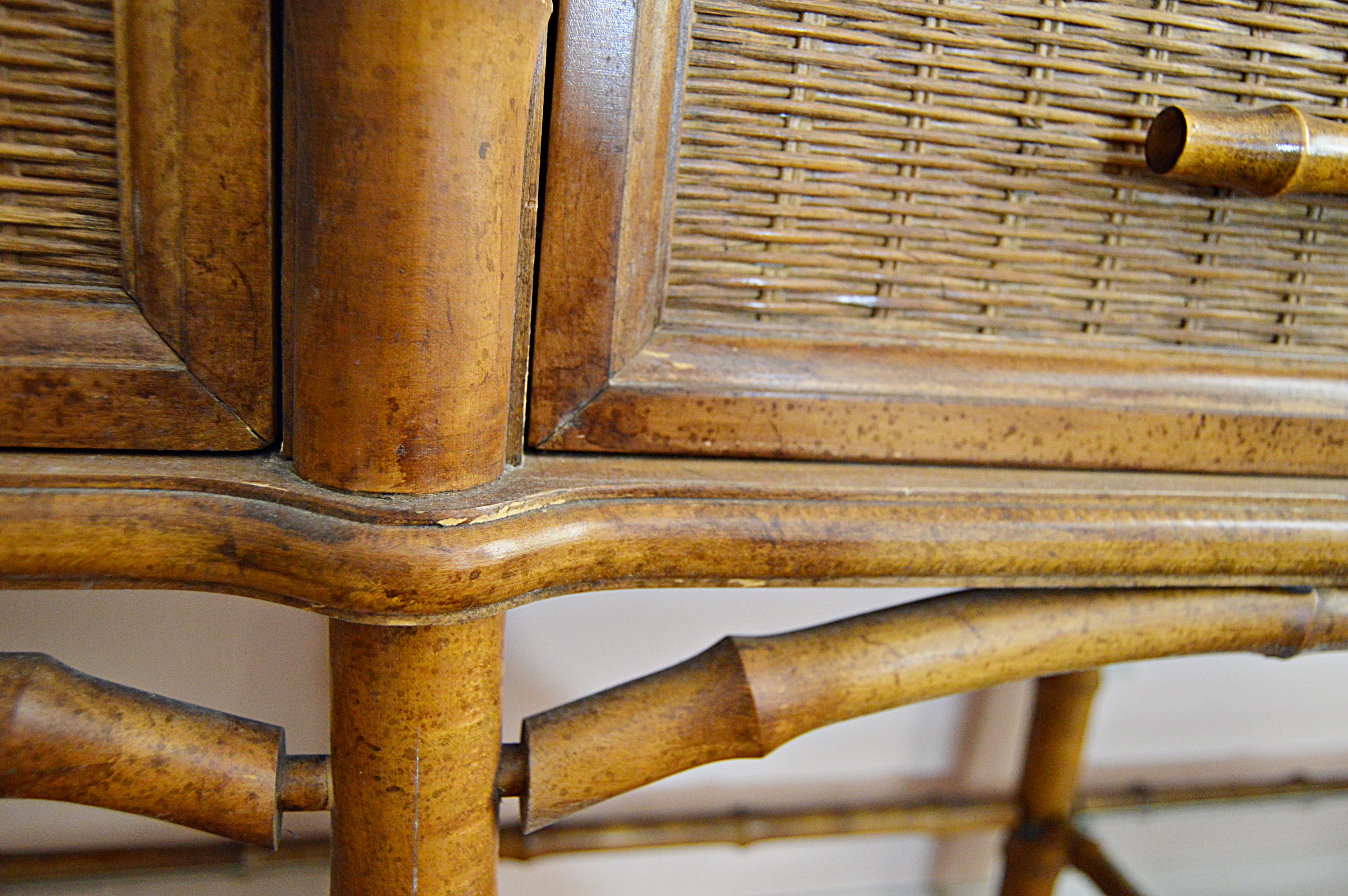 Mid Century American of Martinsville Bamboo and Wicker Buffet