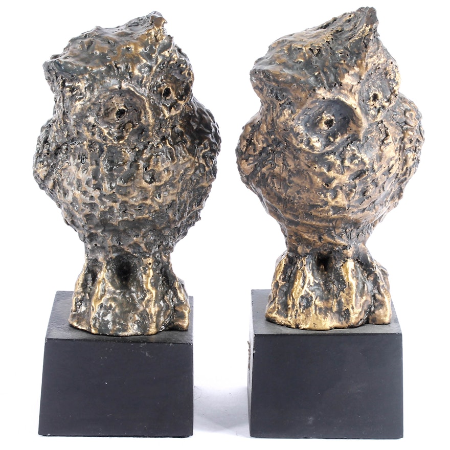 Bronze Tone Owl Bookends