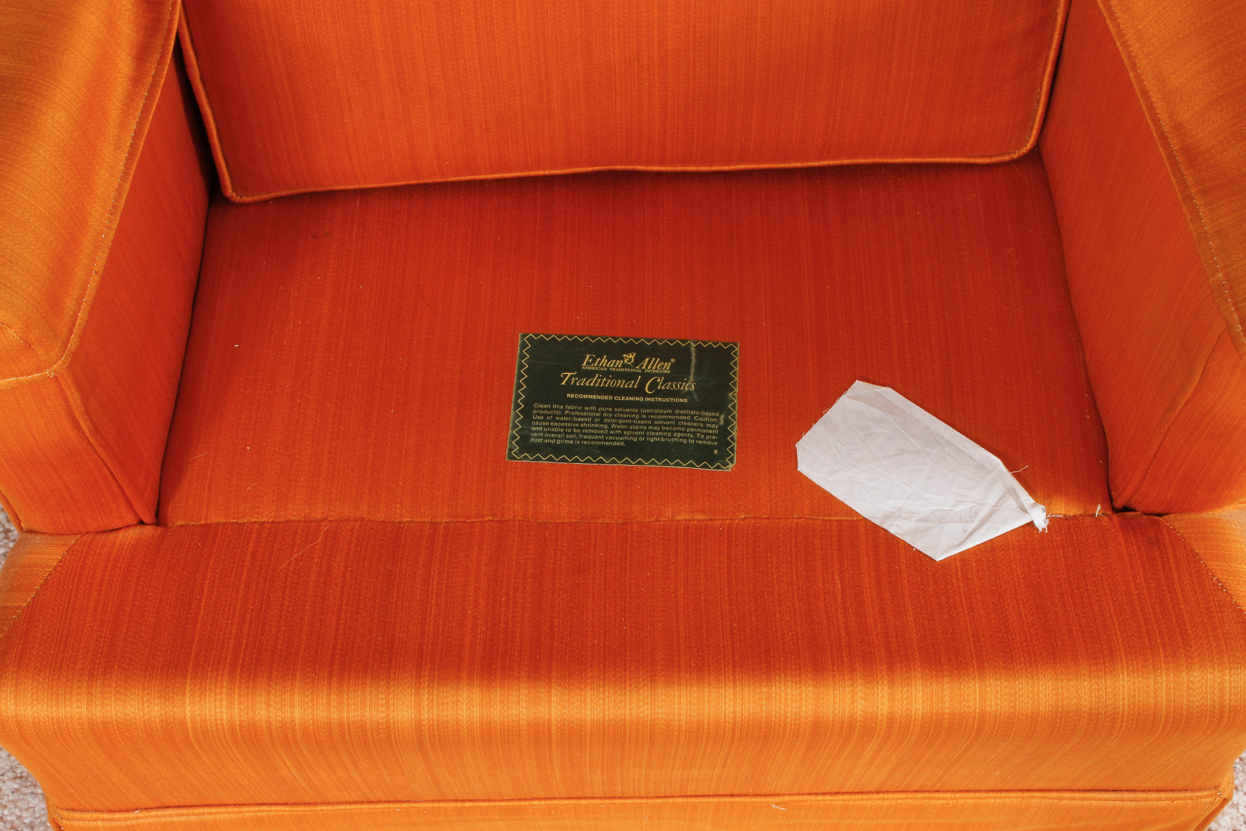 Vintage "Traditional Classics" Orange Armchair by Ethan Allen